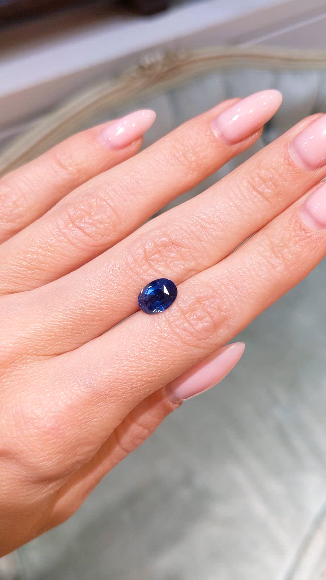 2.55 Ct. Blue Sapphire from Ceylon (Sri Lanka) Size Video