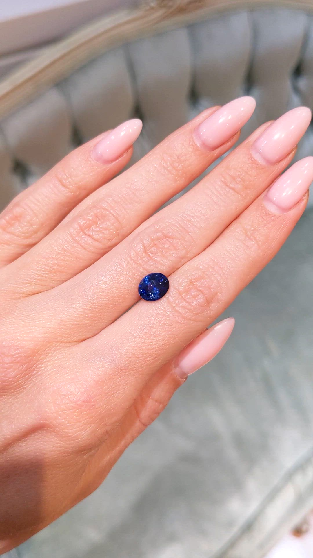 2.03 Ct. Blue Sapphire from Ceylon (Sri Lanka) Size Video