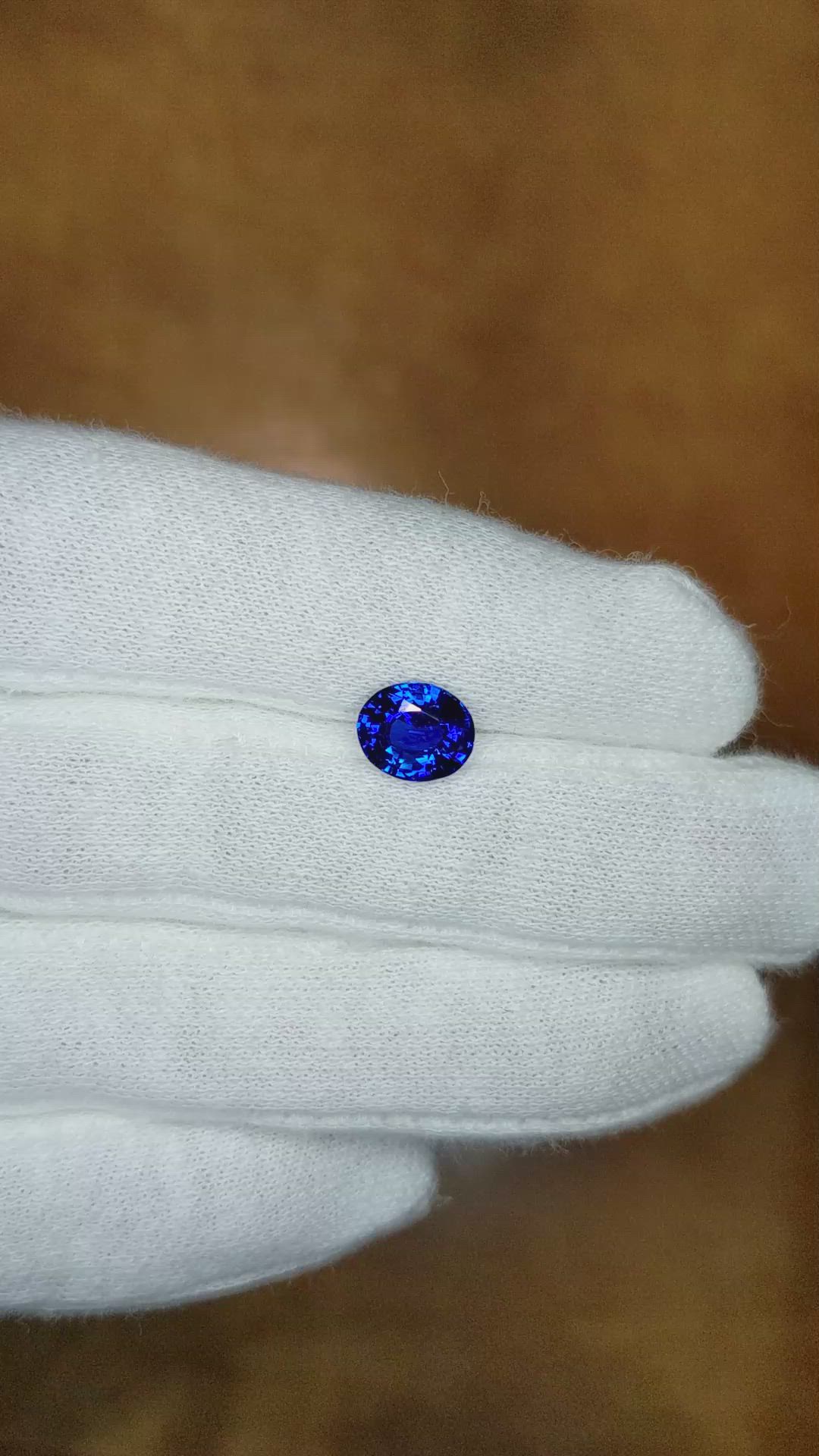 2.03 Ct. Blue Sapphire from Ceylon (Sri Lanka) Size Video