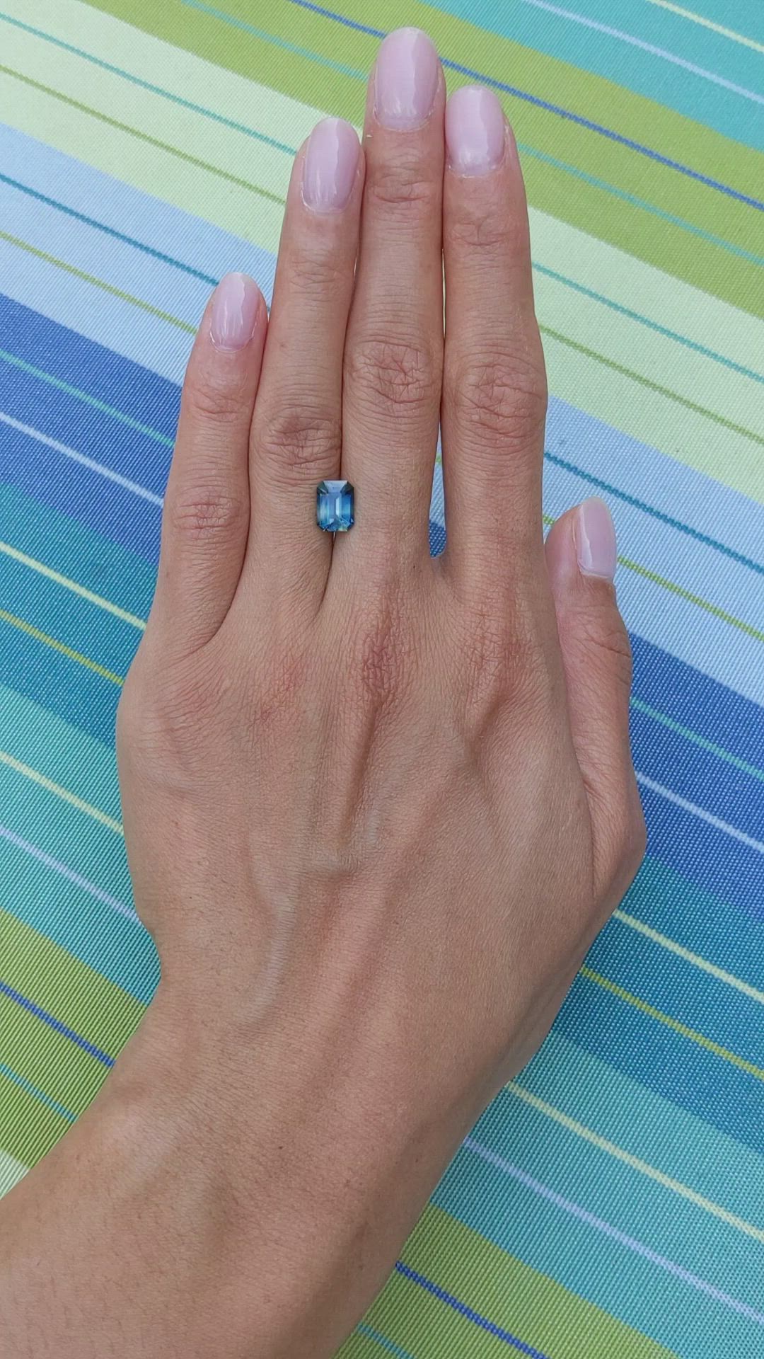 2.06 Ct. Bluish Green Sapphire from Ceylon (Sri Lanka) Size Video