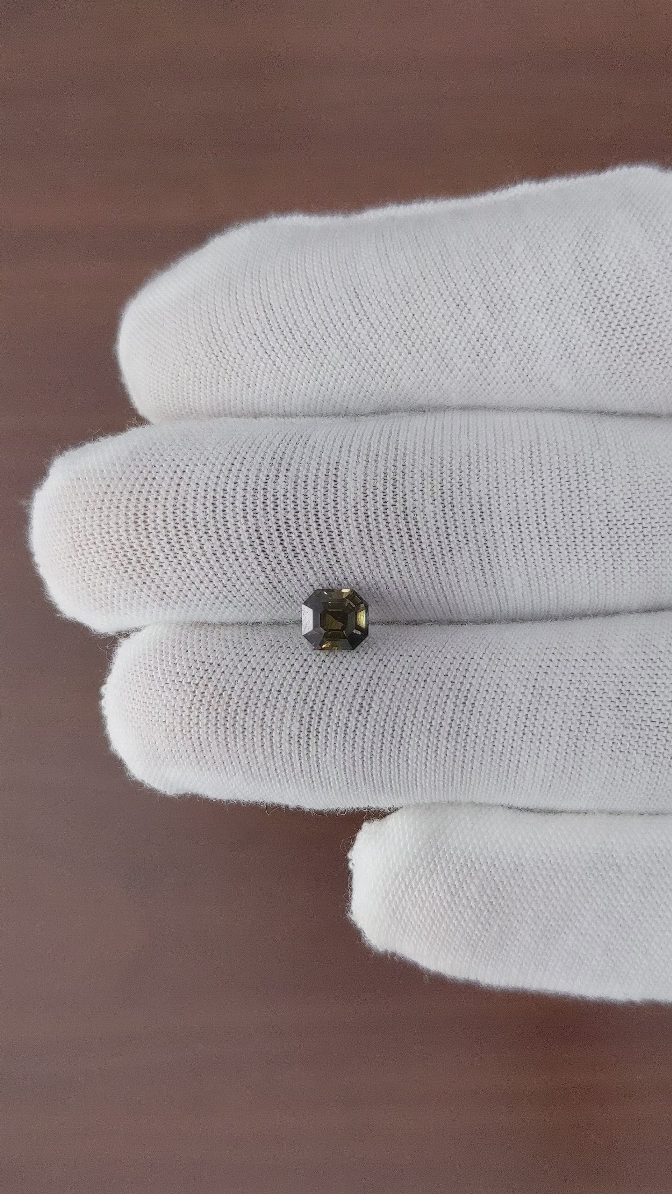 1.07 Ct. Greenish Brown Sapphire from Ceylon (Sri Lanka) Size Video