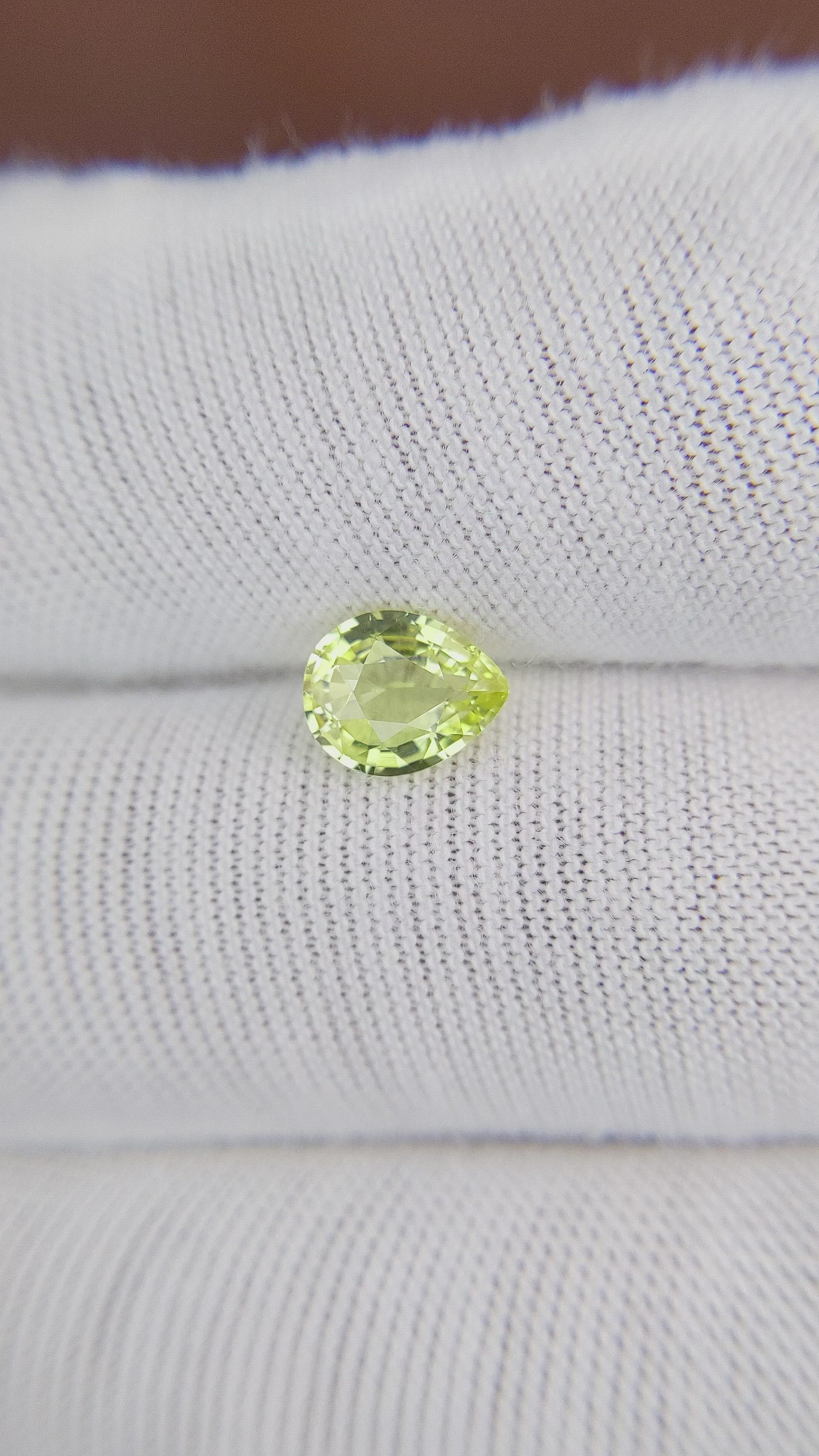 1.19 Ct. Yellowish Green Sapphire from Ceylon (Sri Lanka) Size Video