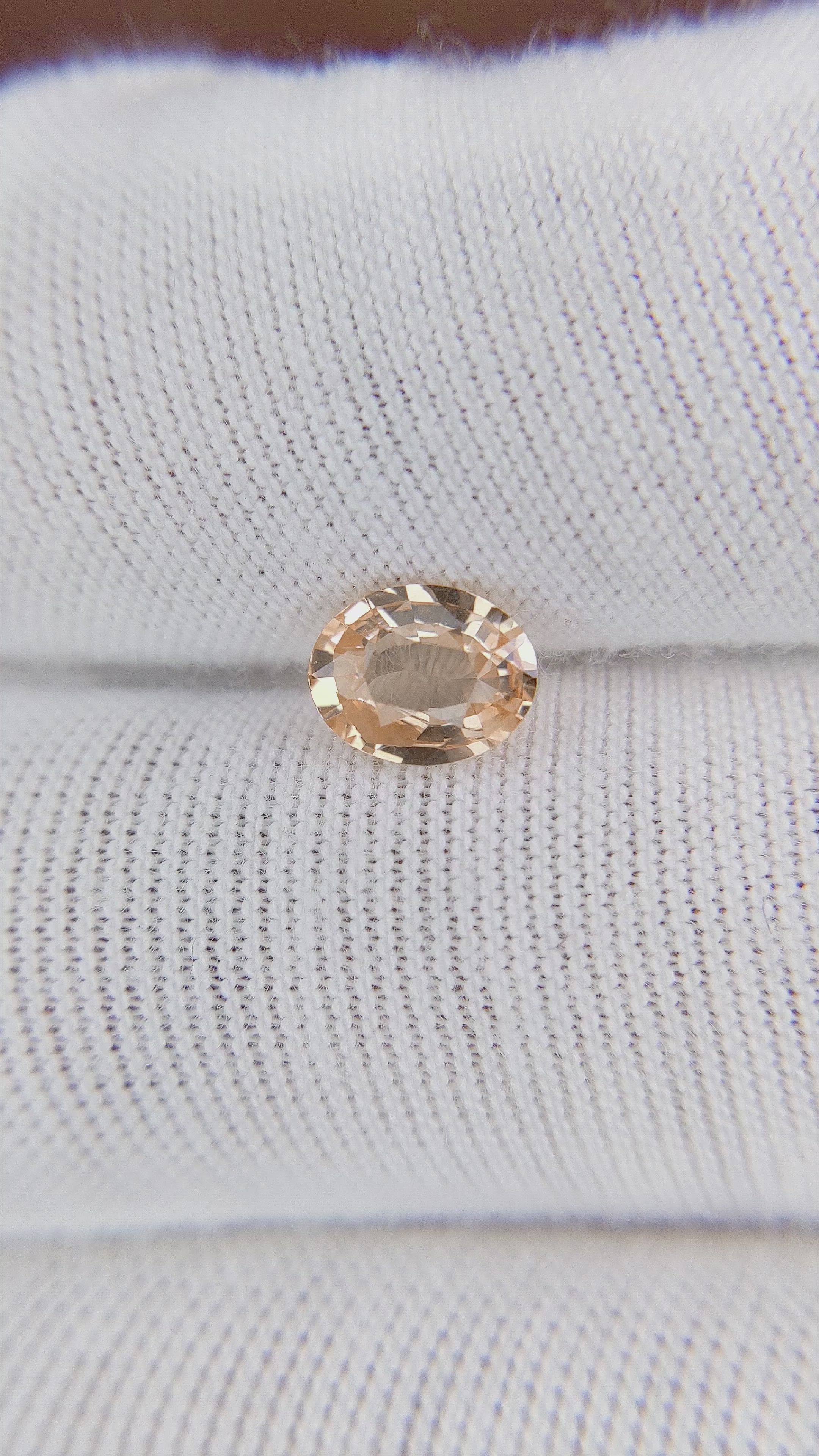 0.95 Ct. Peach Sapphire from Ceylon (Sri Lanka) Size Video