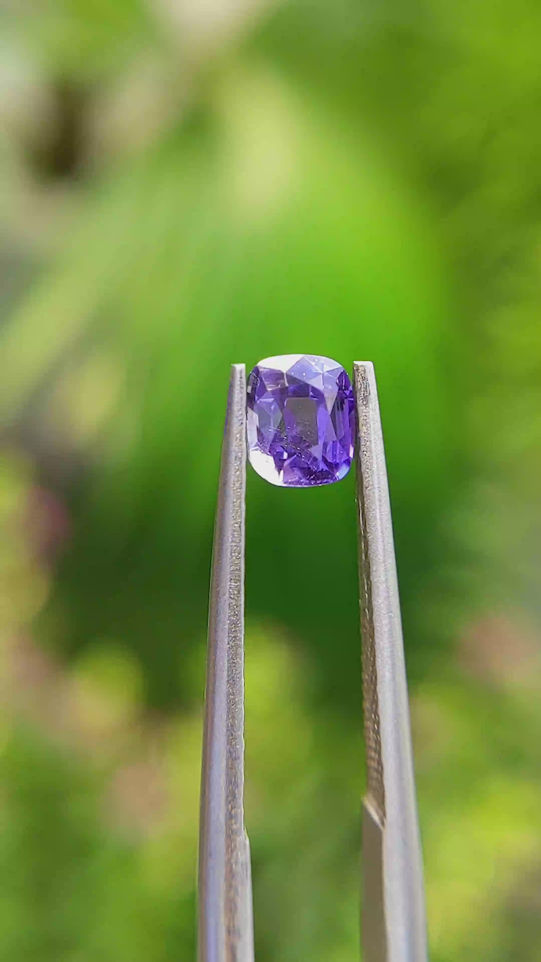 0.72 Ct. Color Change Sapphire from Ceylon (Sri Lanka) Size Video