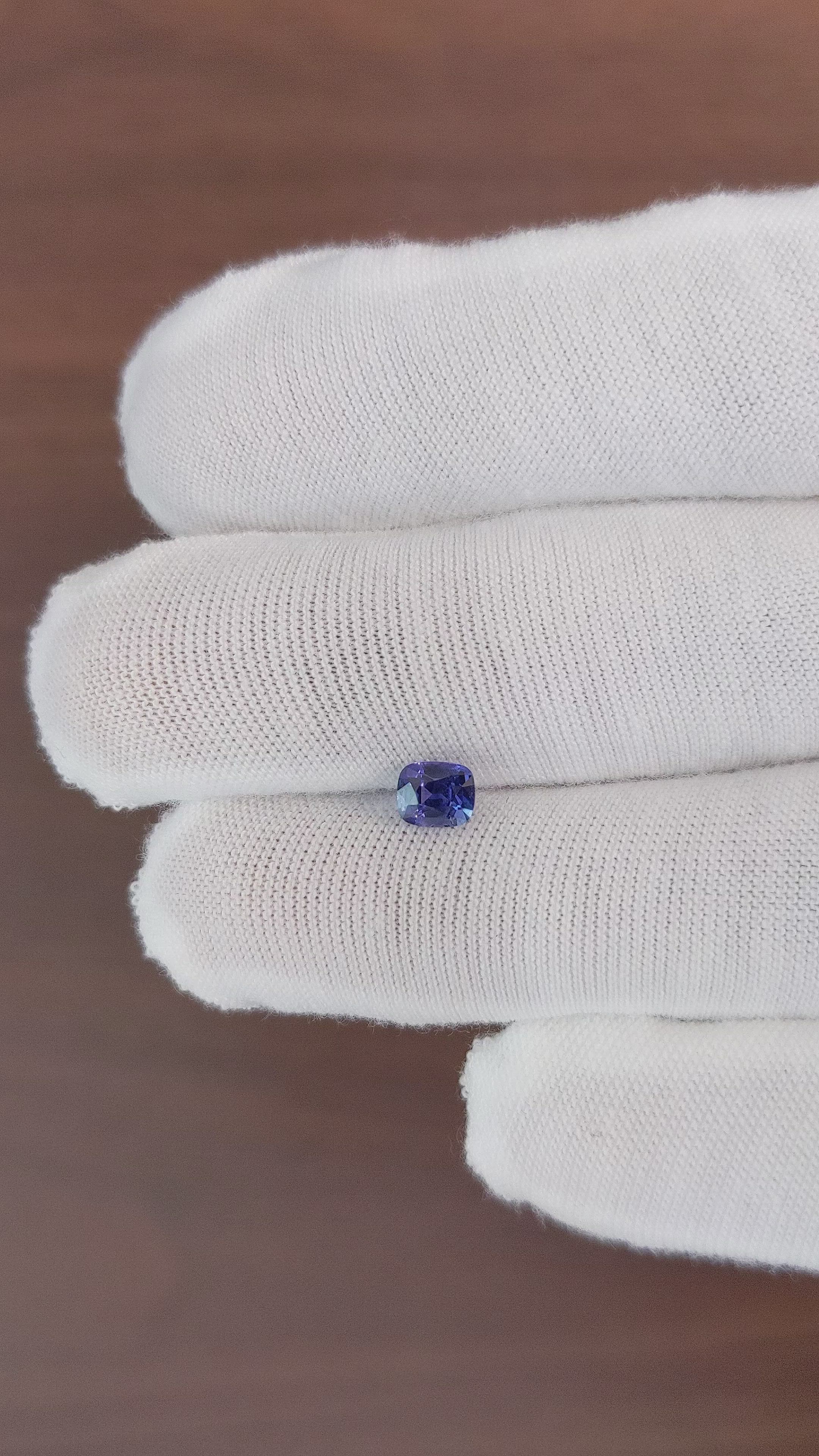 0.72 Ct. Color Change Sapphire from Ceylon (Sri Lanka) Size Video