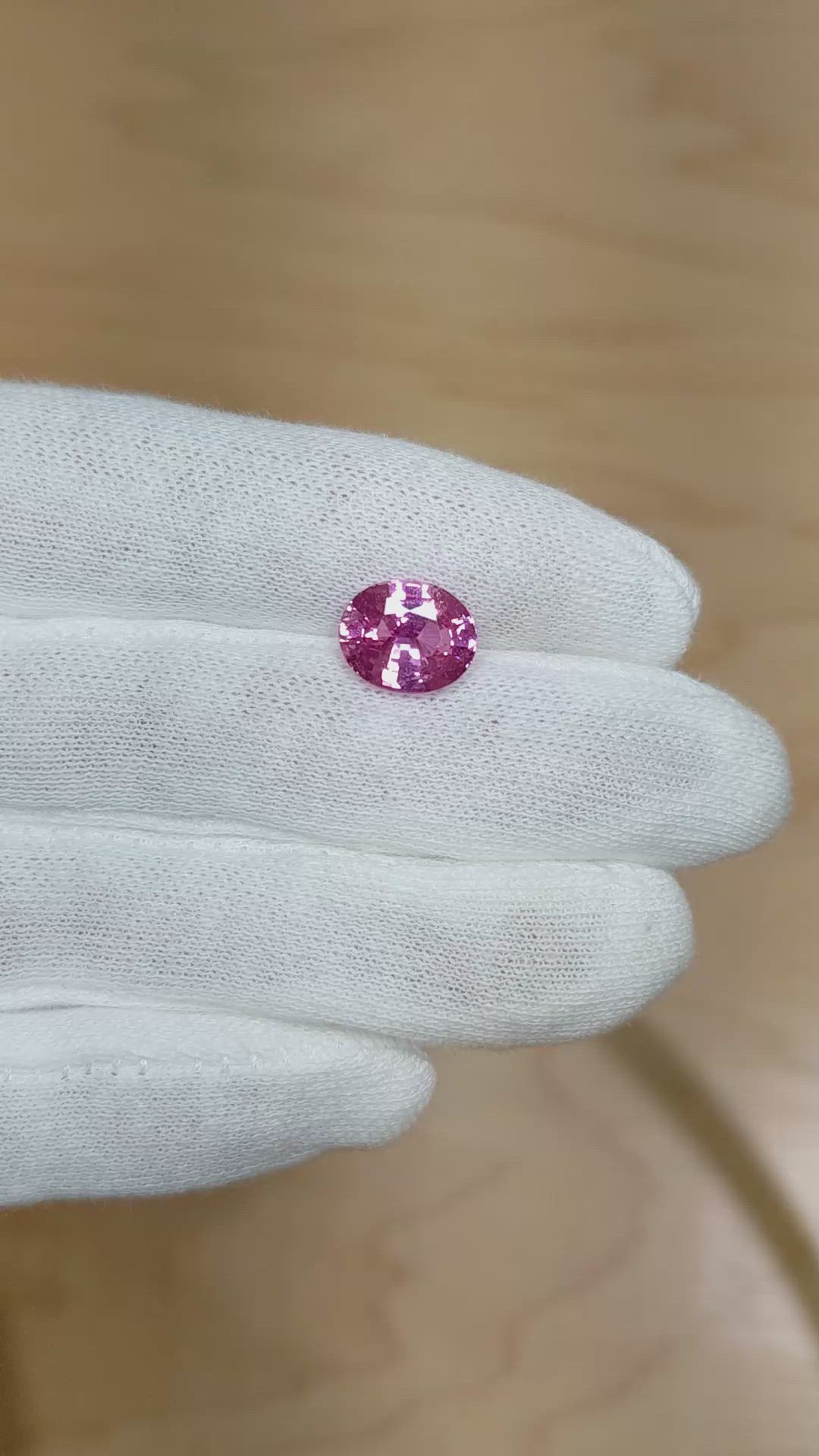 4.12 Ct. Pink Sapphire from Ceylon (Sri Lanka) Size Video