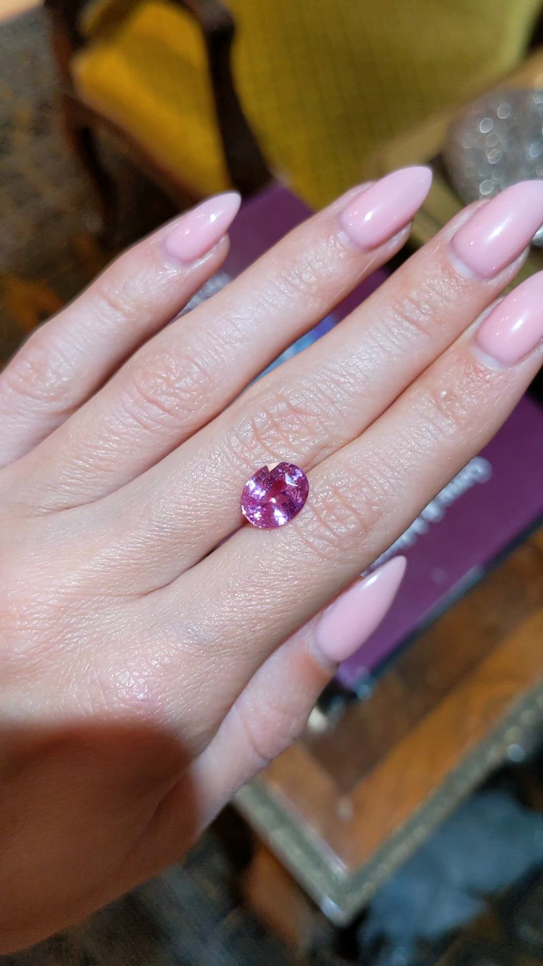 4.12 Ct. Pink Sapphire from Ceylon (Sri Lanka) Size Video