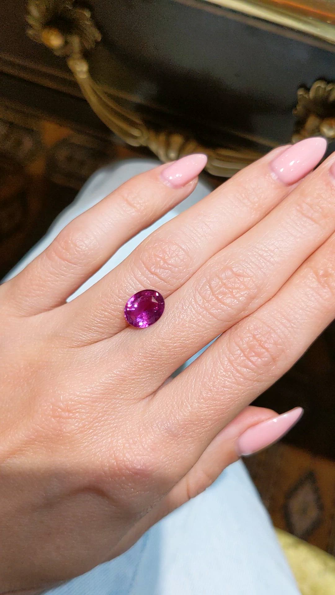 3.05 Ct. Pink Sapphire from Ceylon (Sri Lanka) Size Video