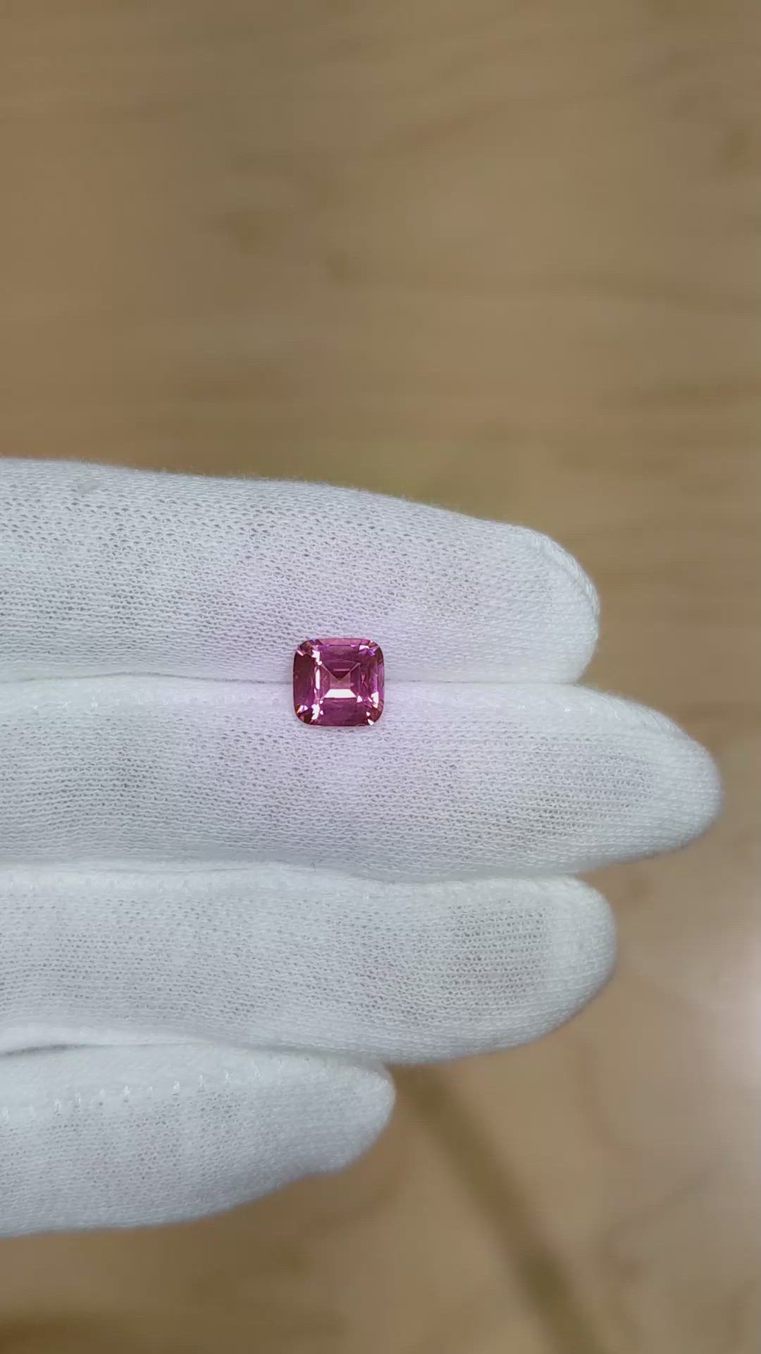2.06 Ct. Pink Sapphire from Ceylon (Sri Lanka) Size Video
