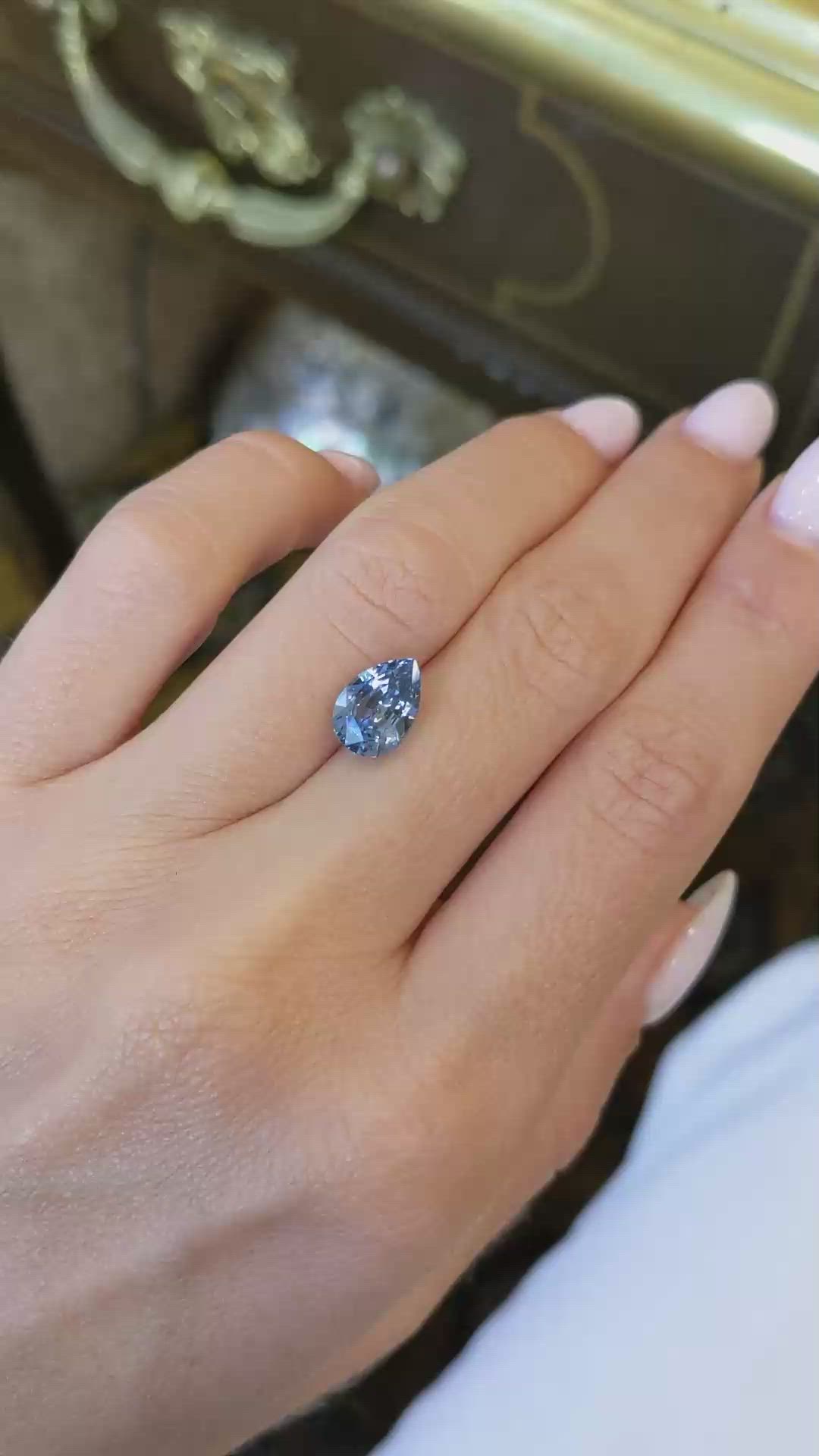 3.02 Ct. Blue Sapphire from Ceylon (Sri Lanka) Size Video