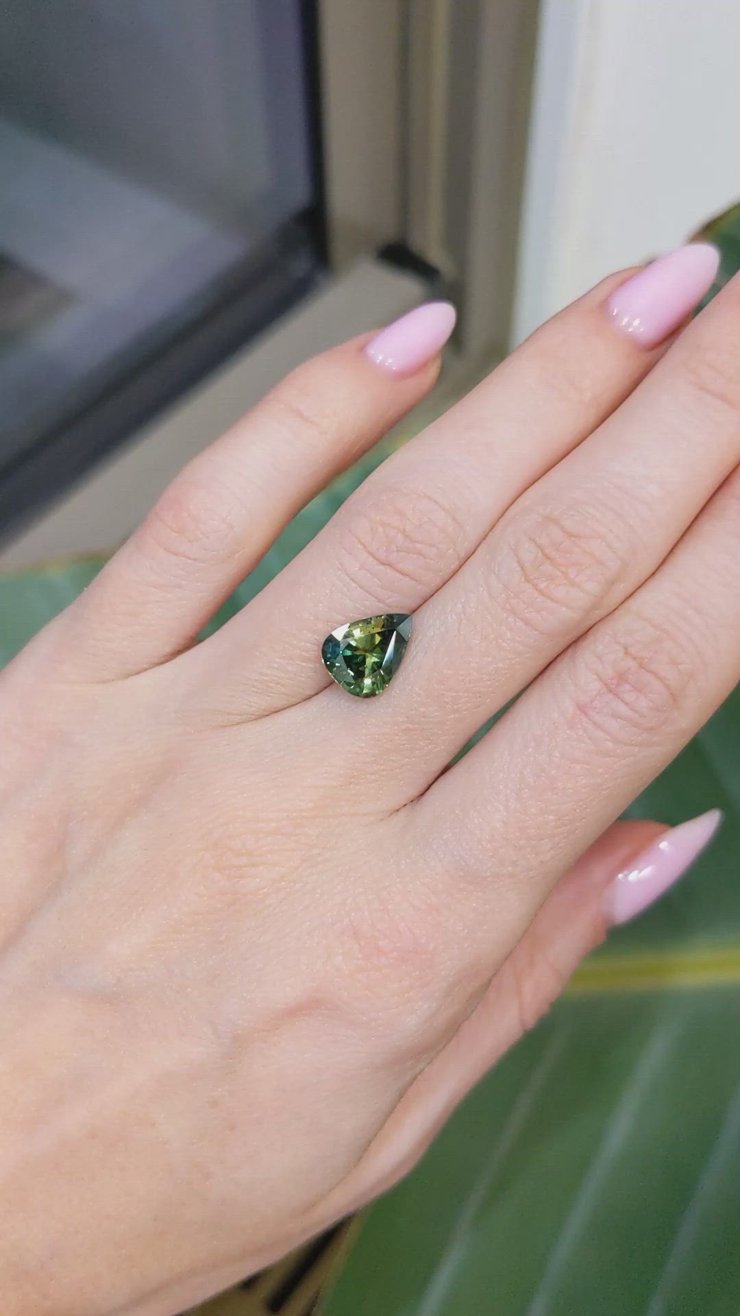 3.05 Ct. Green Sapphire from Madagascar Size Video