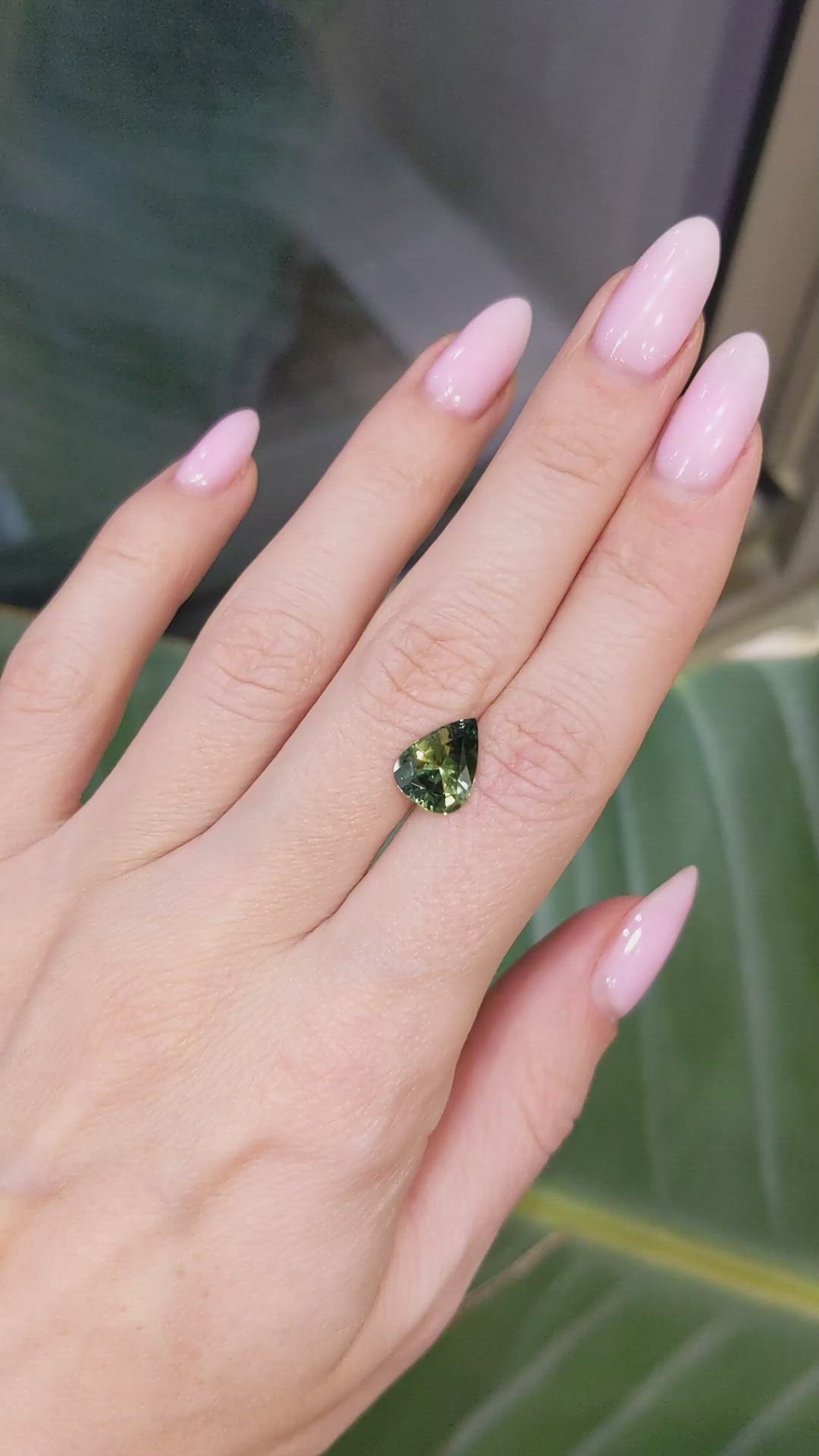 3.05 Ct. Green Sapphire from Madagascar Size Video