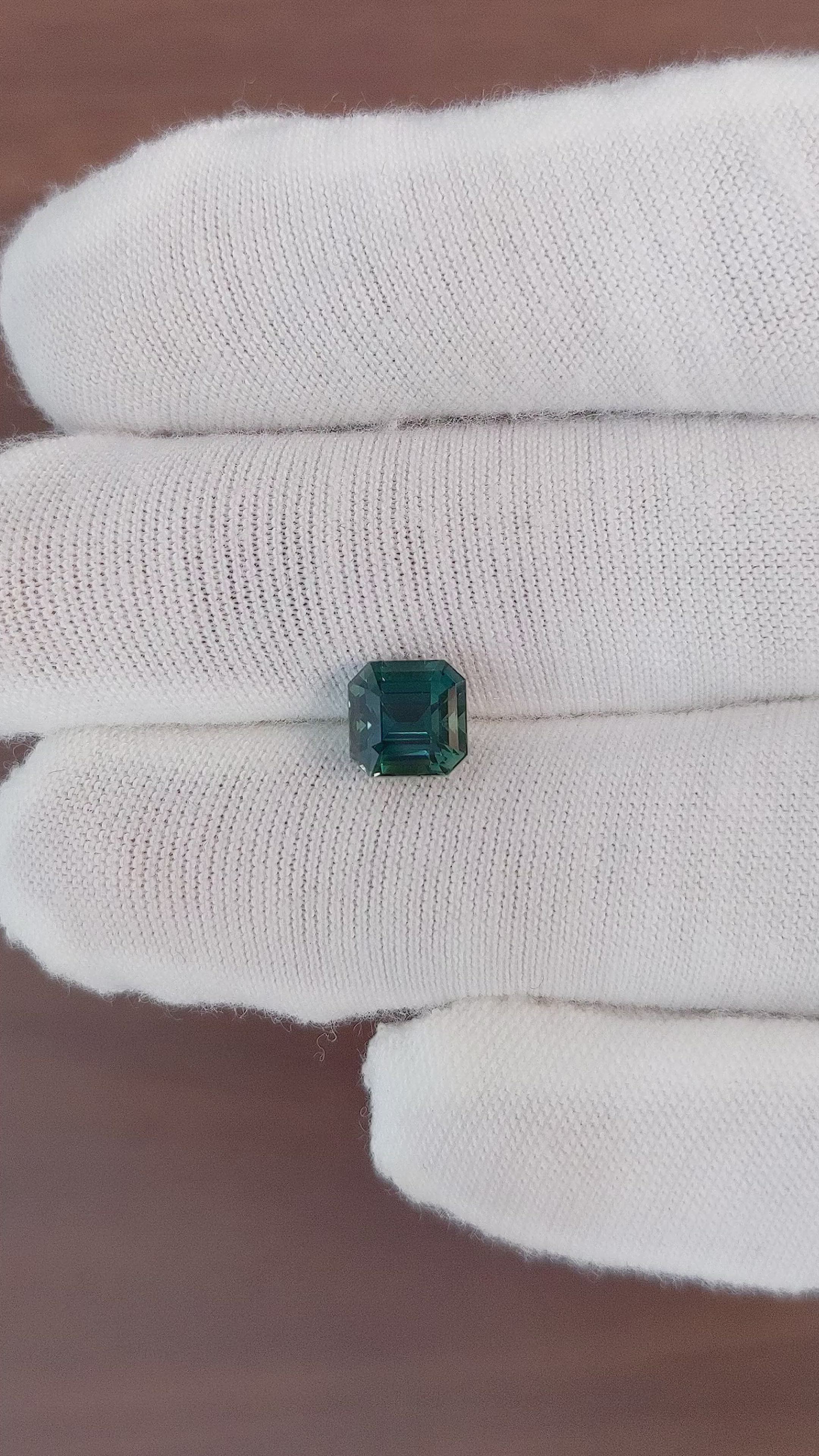 2.04 Ct. Bluish Green Sapphire from Madagascar Size Video