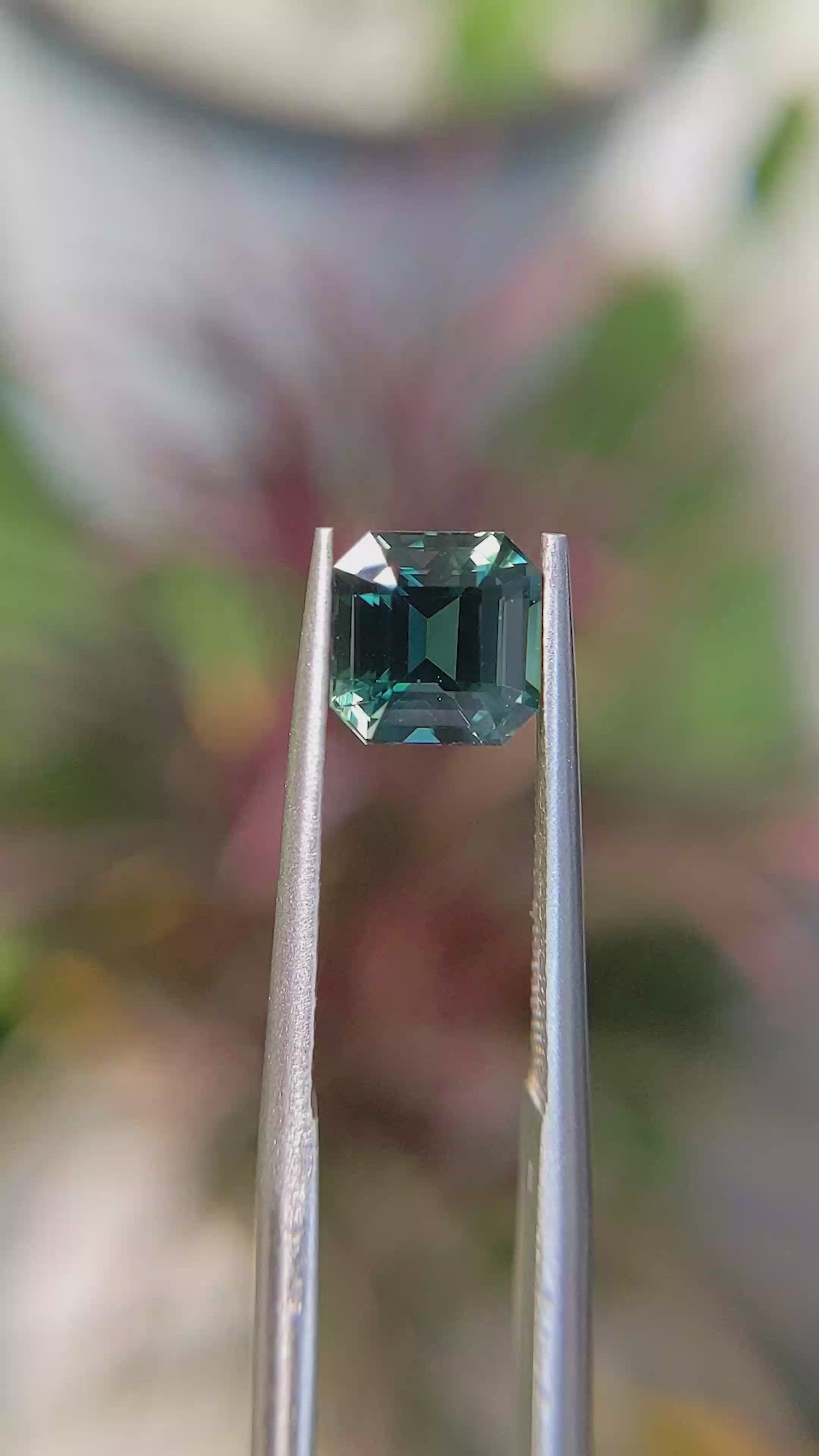 2.04 Ct. Bluish Green Sapphire from Madagascar Size Video