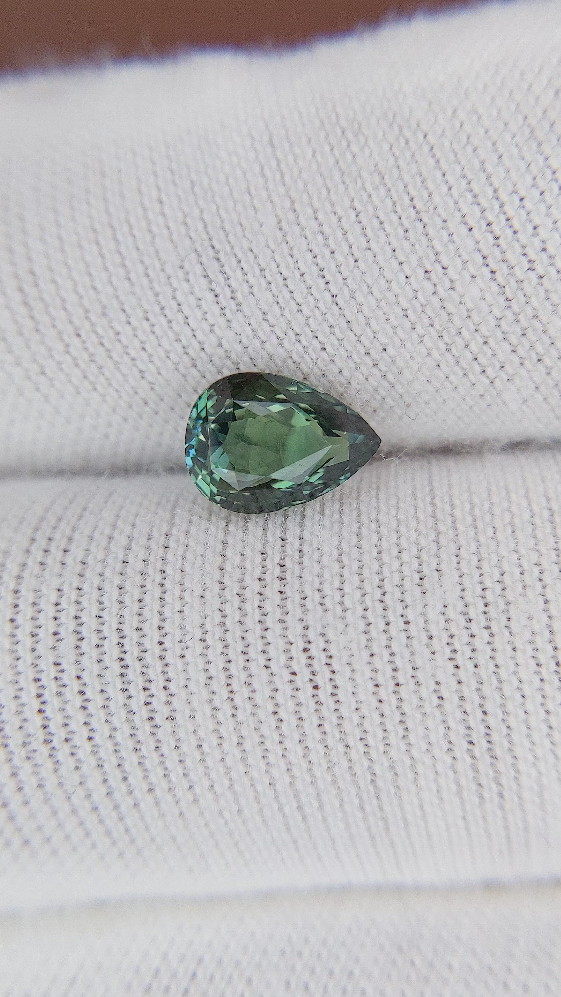 1.51 Ct. Bluish Green Sapphire from Madagascar Size Video