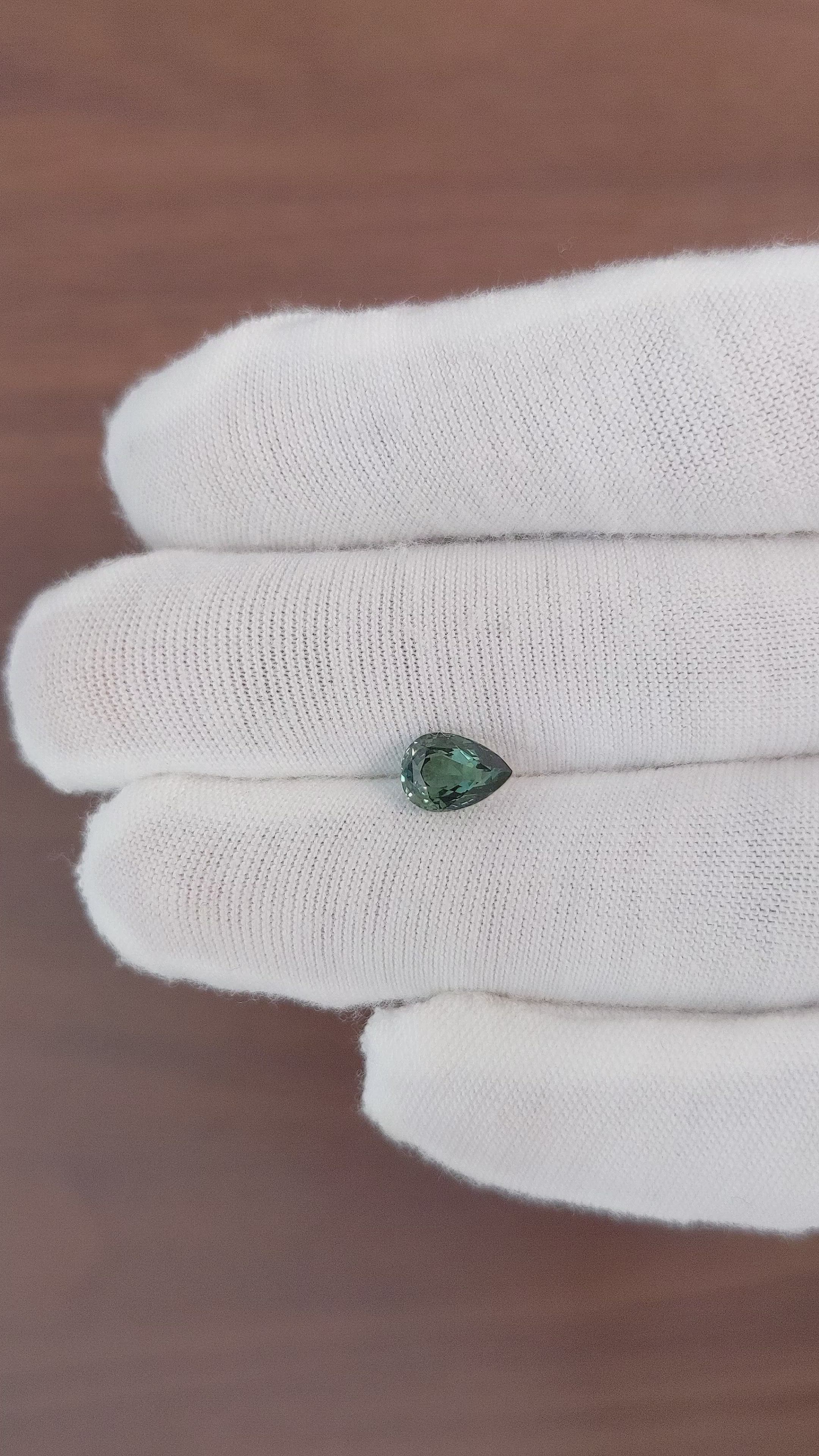 1.51 Ct. Bluish Green Sapphire from Madagascar Size Video