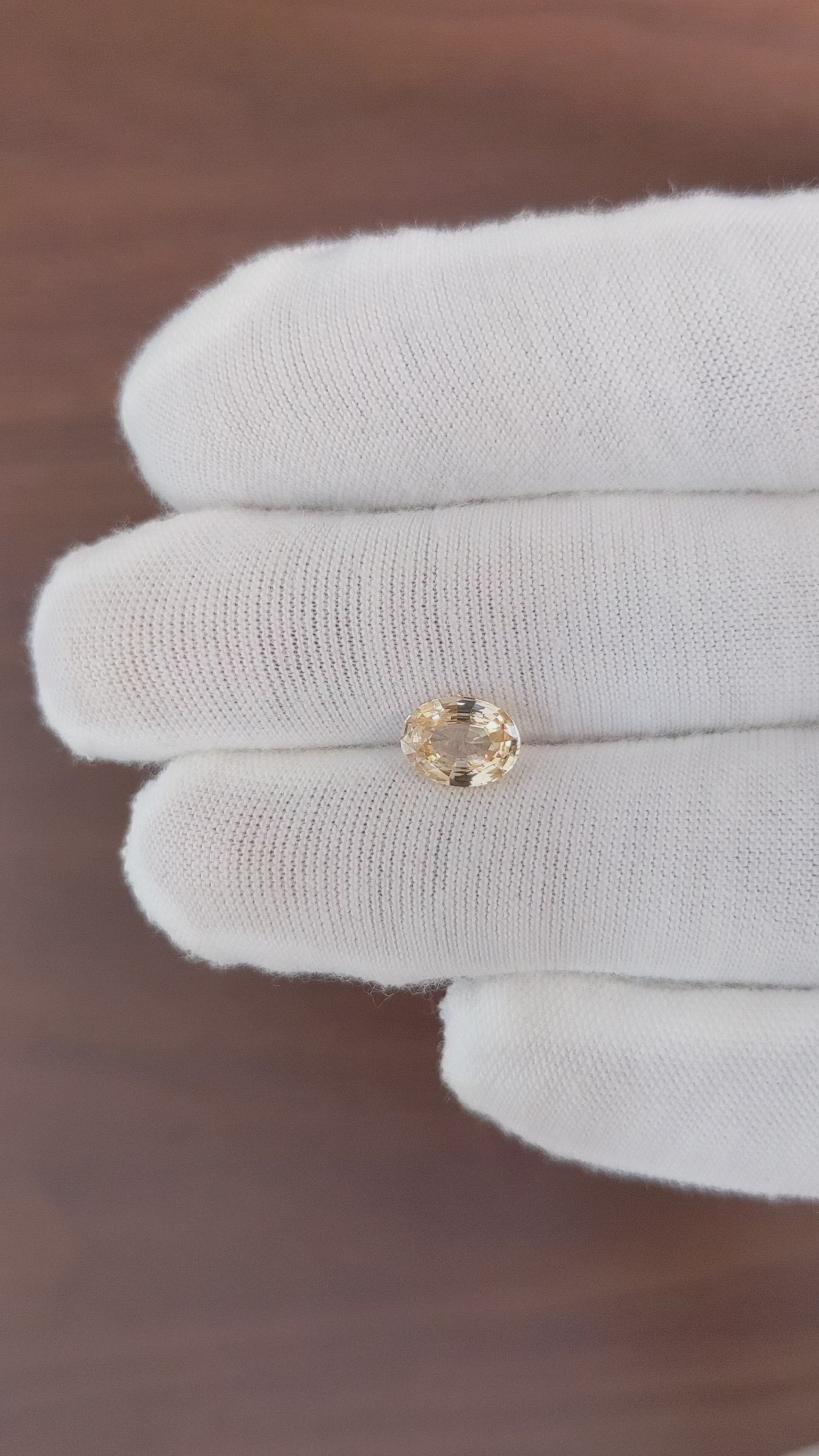 1.61 Ct. Peach Sapphire from Ceylon (Sri Lanka) Size Video