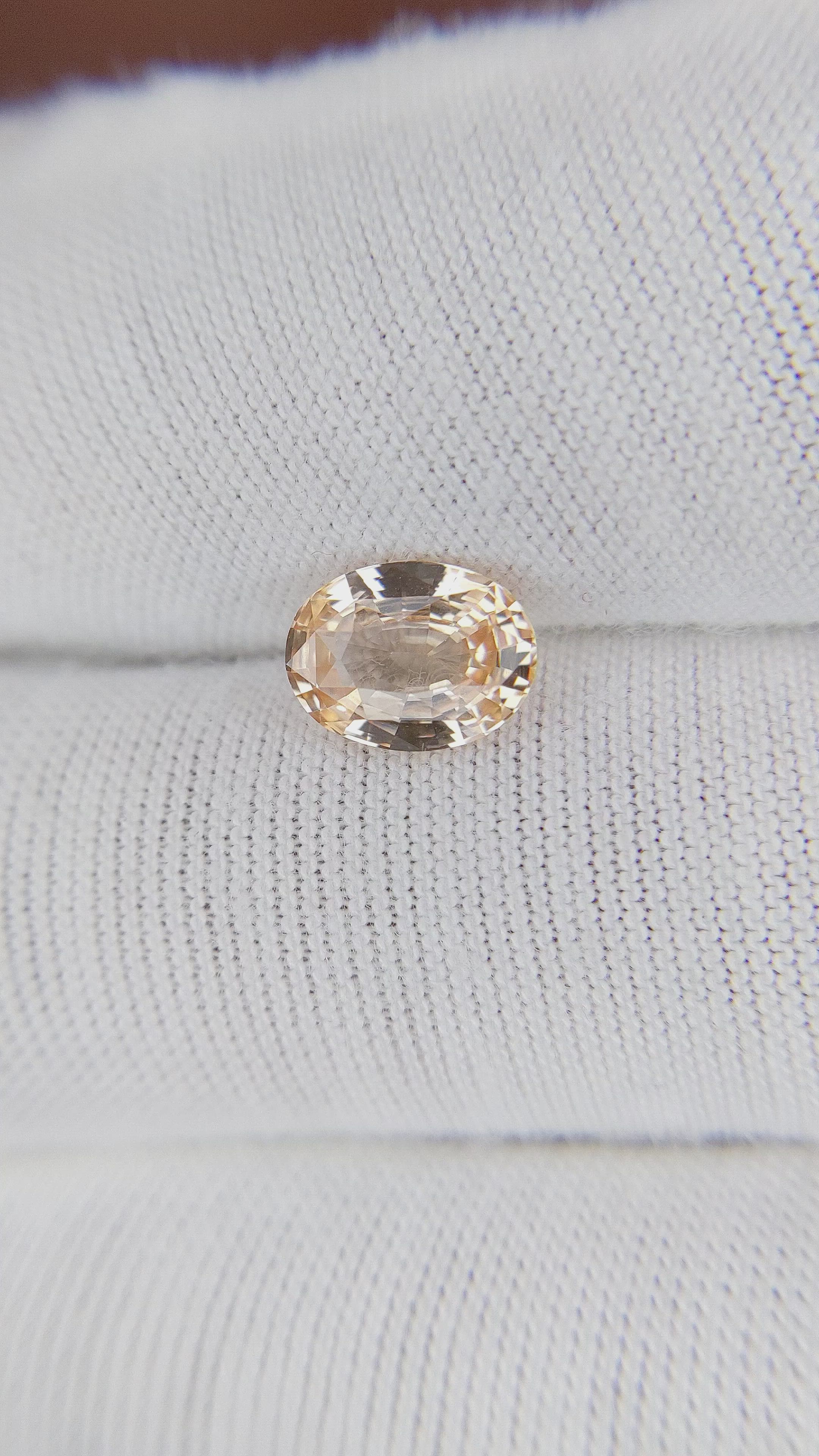 1.61 Ct. Peach Sapphire from Ceylon (Sri Lanka) Size Video