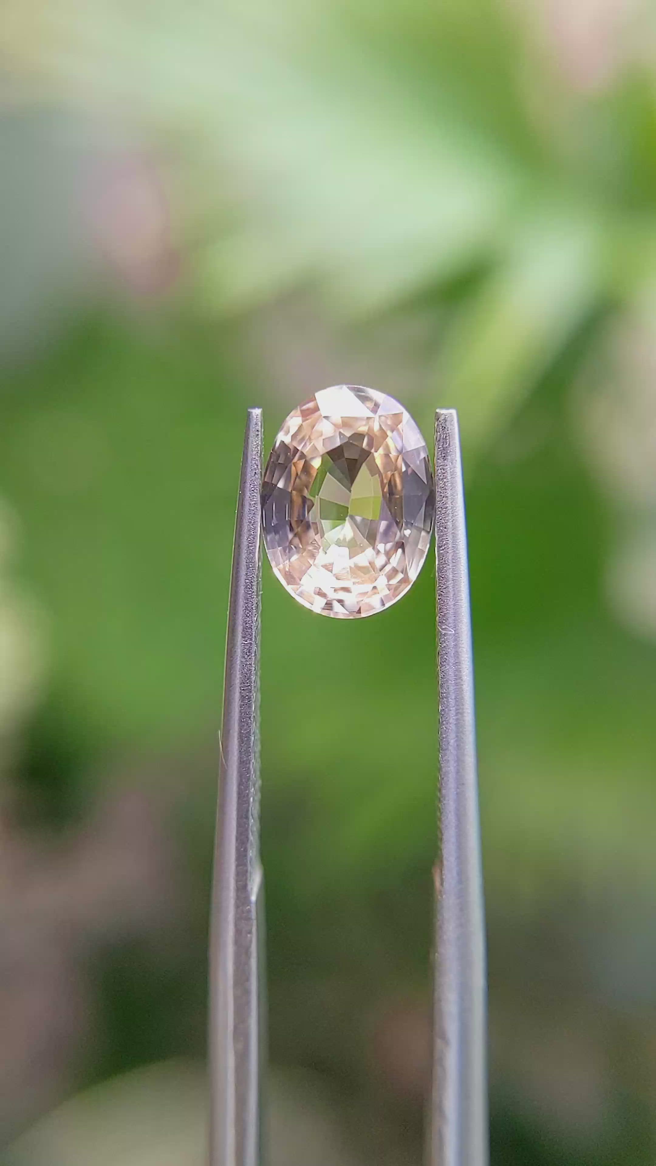 1.61 Ct. Peach Sapphire from Ceylon (Sri Lanka) Size Video
