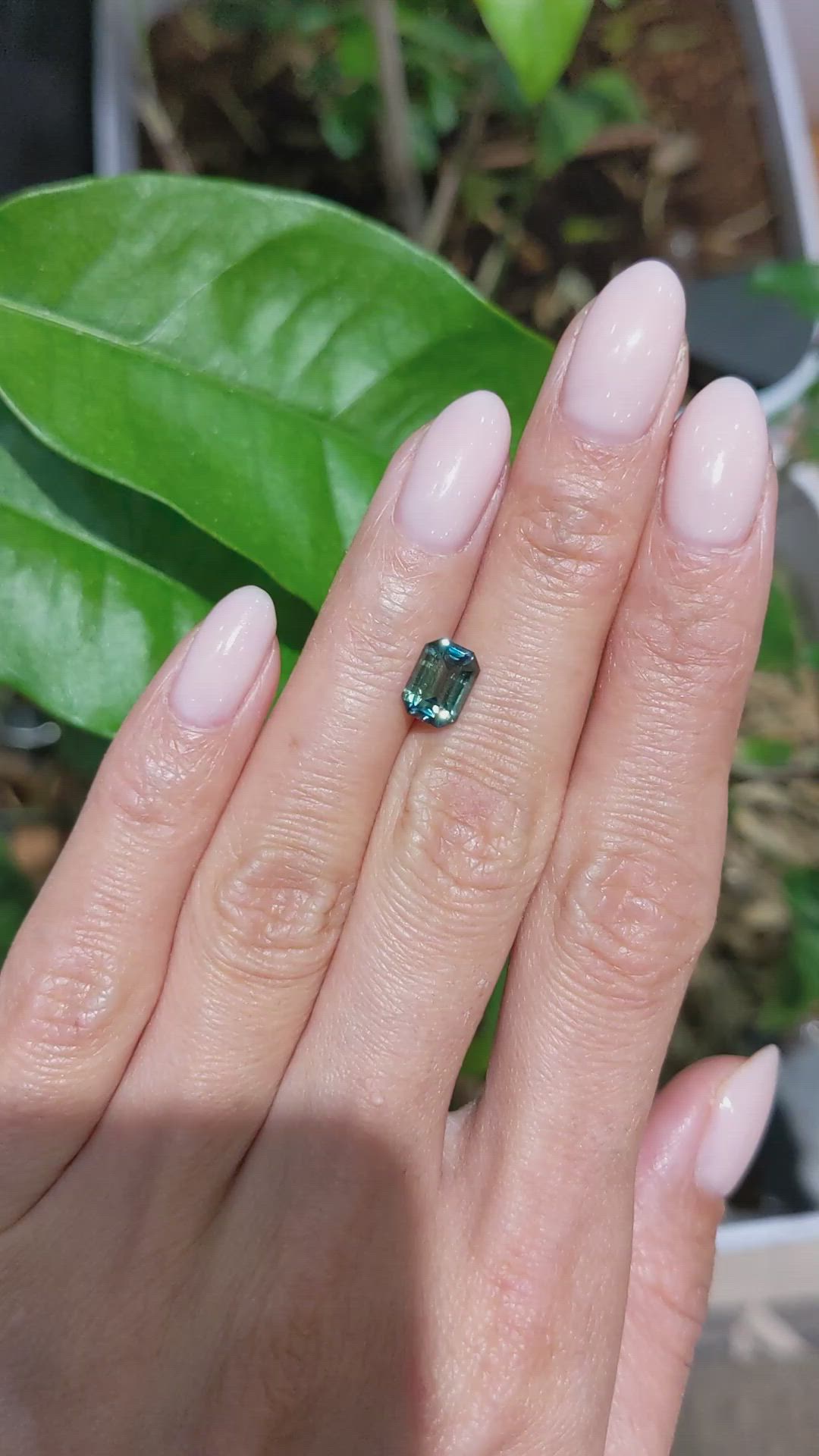 2.06 Ct. Bluish Green Sapphire from Ceylon (Sri Lanka) Size Video