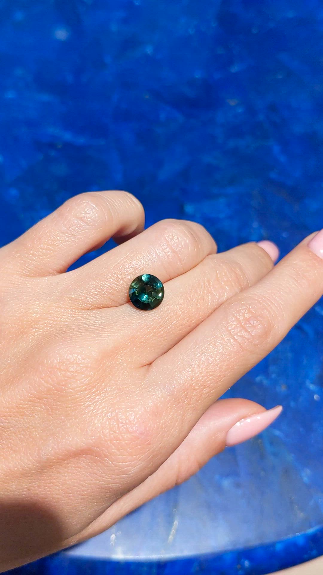 3.08 Ct. Greenish Blue Sapphire from Madagascar Size Video