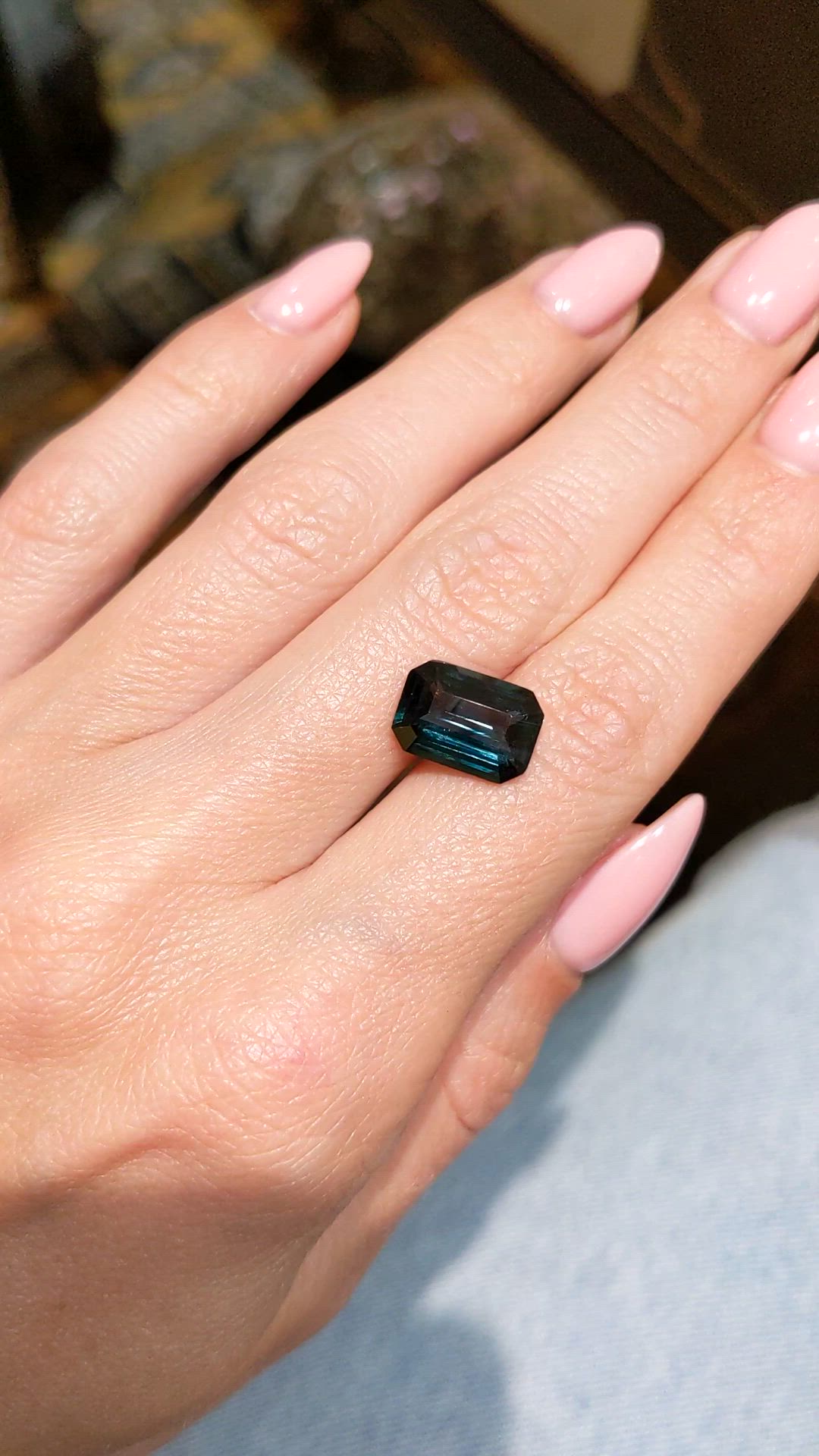 4.83 Ct. Greenish Blue Sapphire from Madagascar Size Video