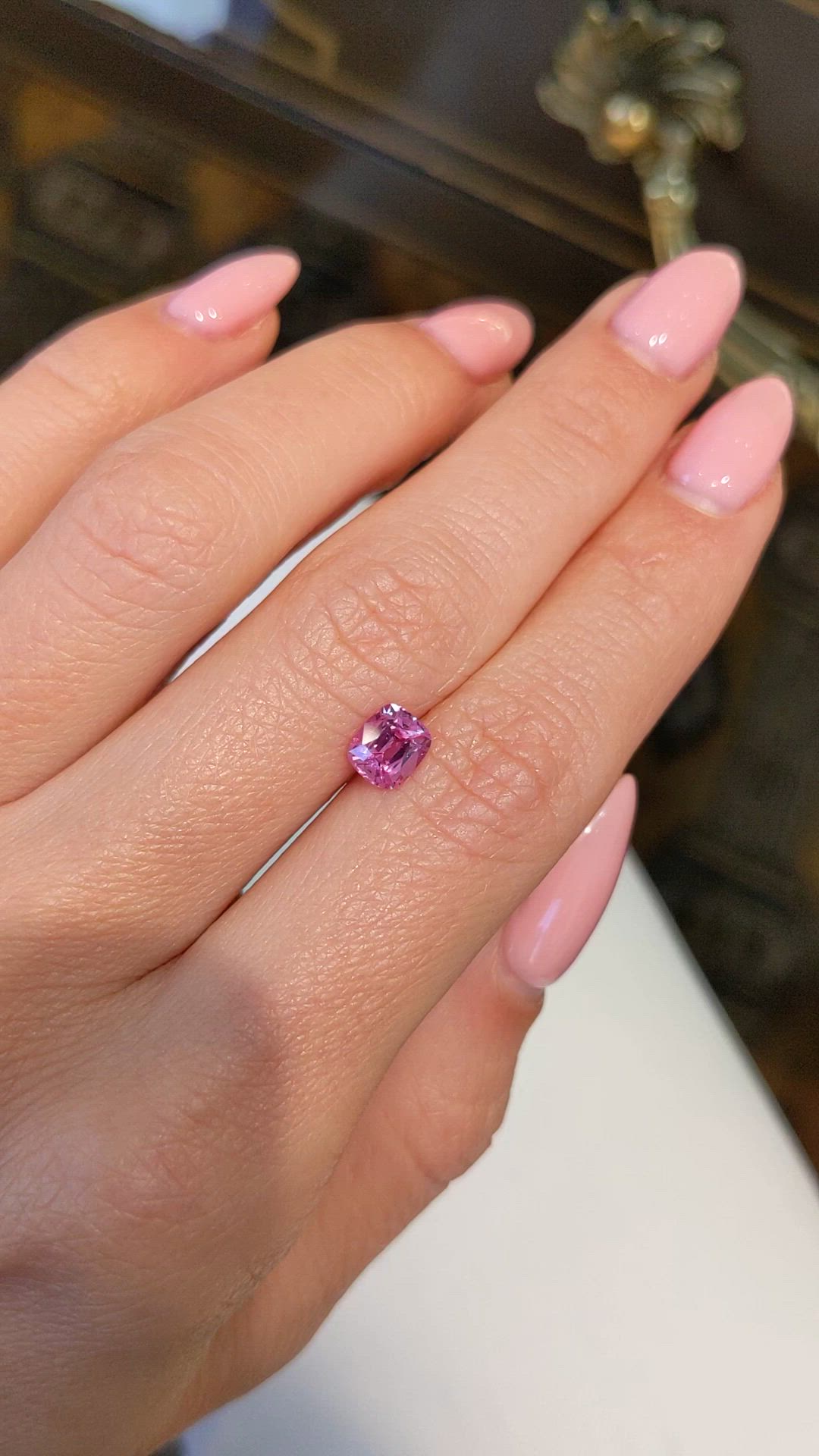 1.03 Ct. Pink Sapphire from Ceylon (Sri Lanka) Size Video