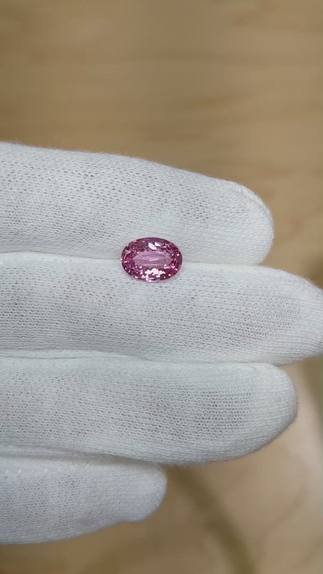 2.04 Ct. Pink Sapphire from Ceylon (Sri Lanka) Size Video