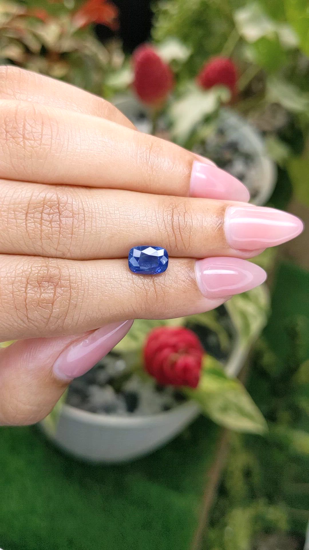 2.60 Ct. Blue Sapphire from Ceylon (Sri Lanka) Size Video