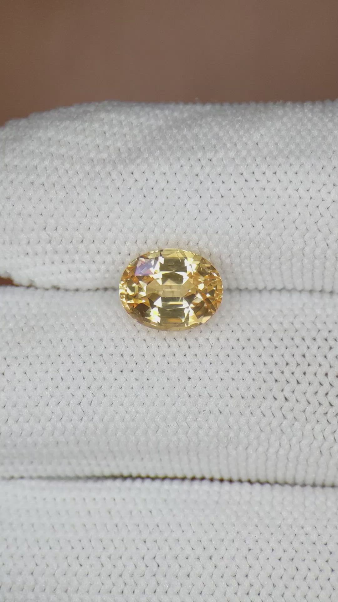 3.87 Ct. Peach Sapphire from Ceylon (Sri Lanka) Size Video