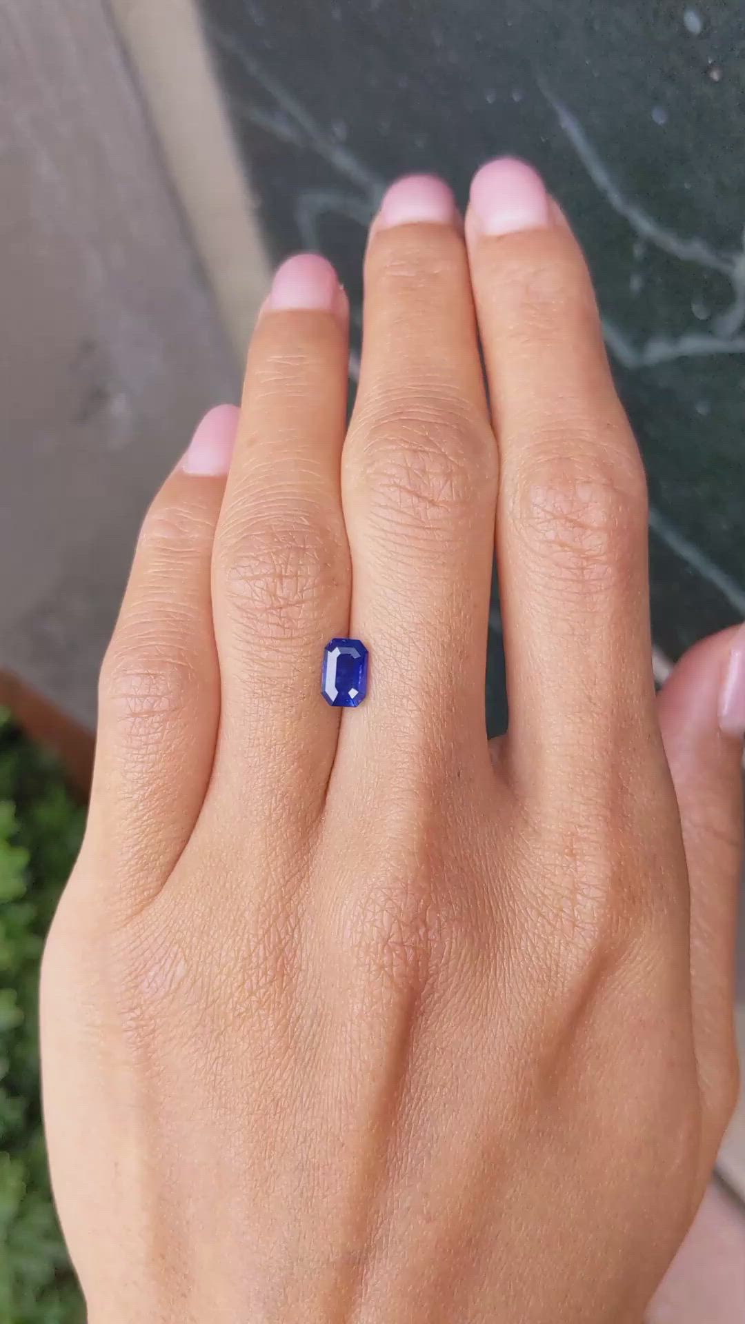 1.31 Ct. Blue Sapphire from Ceylon (Sri Lanka) Size Video