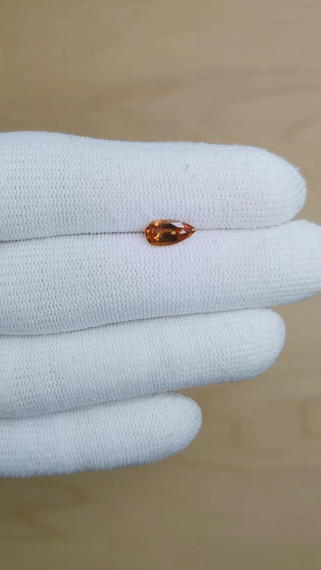 0.95 Ct. Orangish Brown Sapphire from Ceylon (Sri Lanka) Size Video