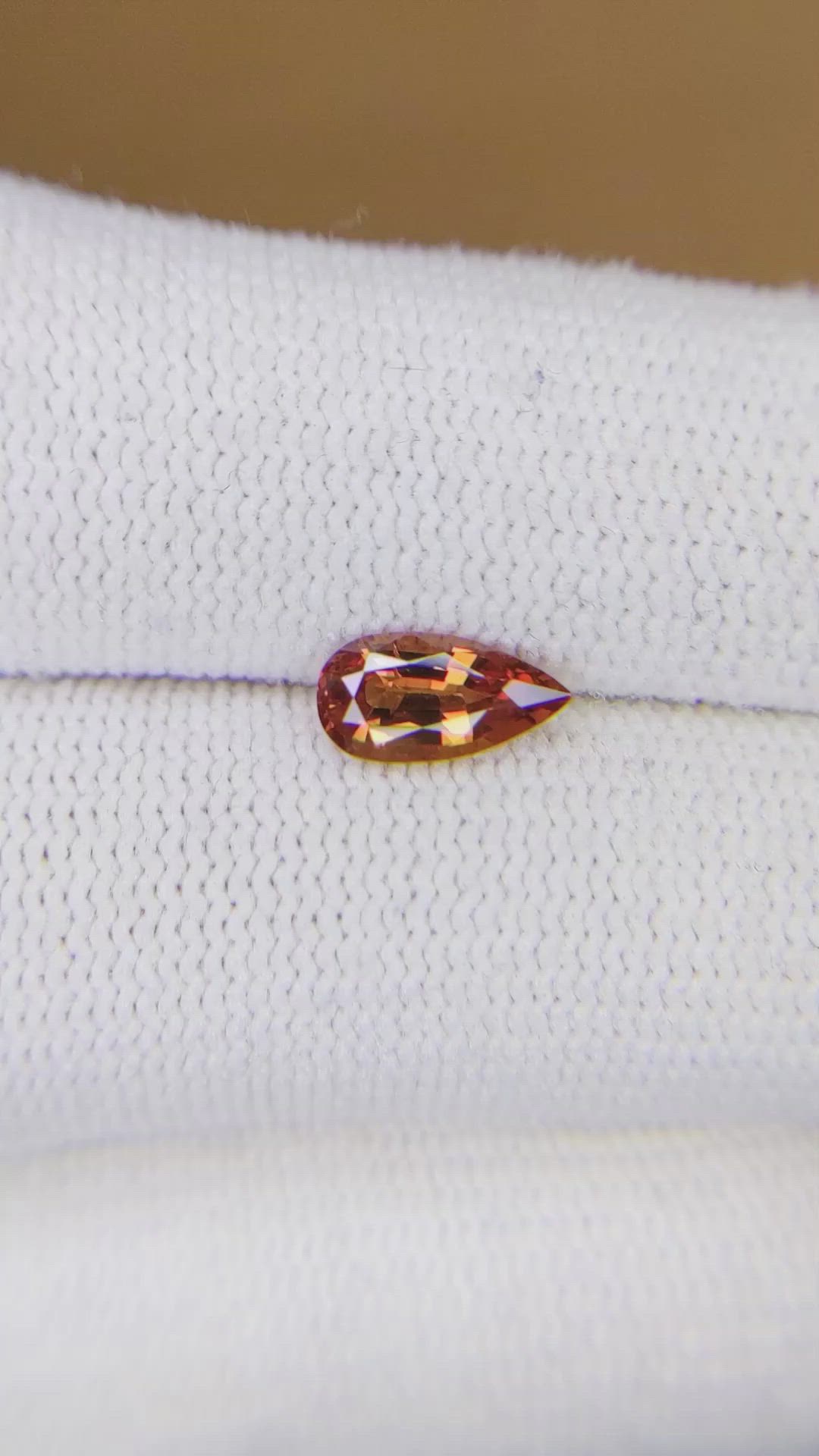 0.95 Ct. Orangish Brown Sapphire from Ceylon (Sri Lanka) Size Video