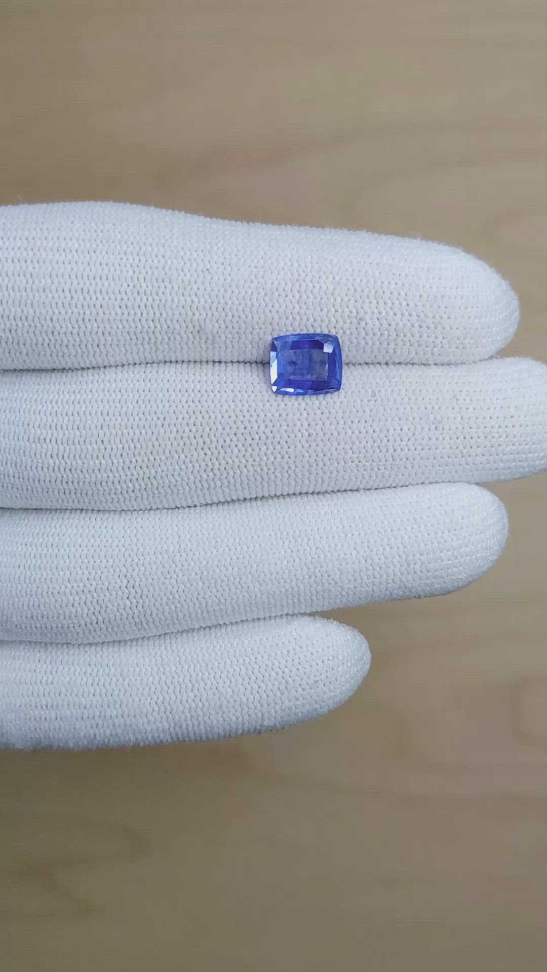 1.60 Ct. Blue Sapphire from Ceylon (Sri Lanka) Size Video