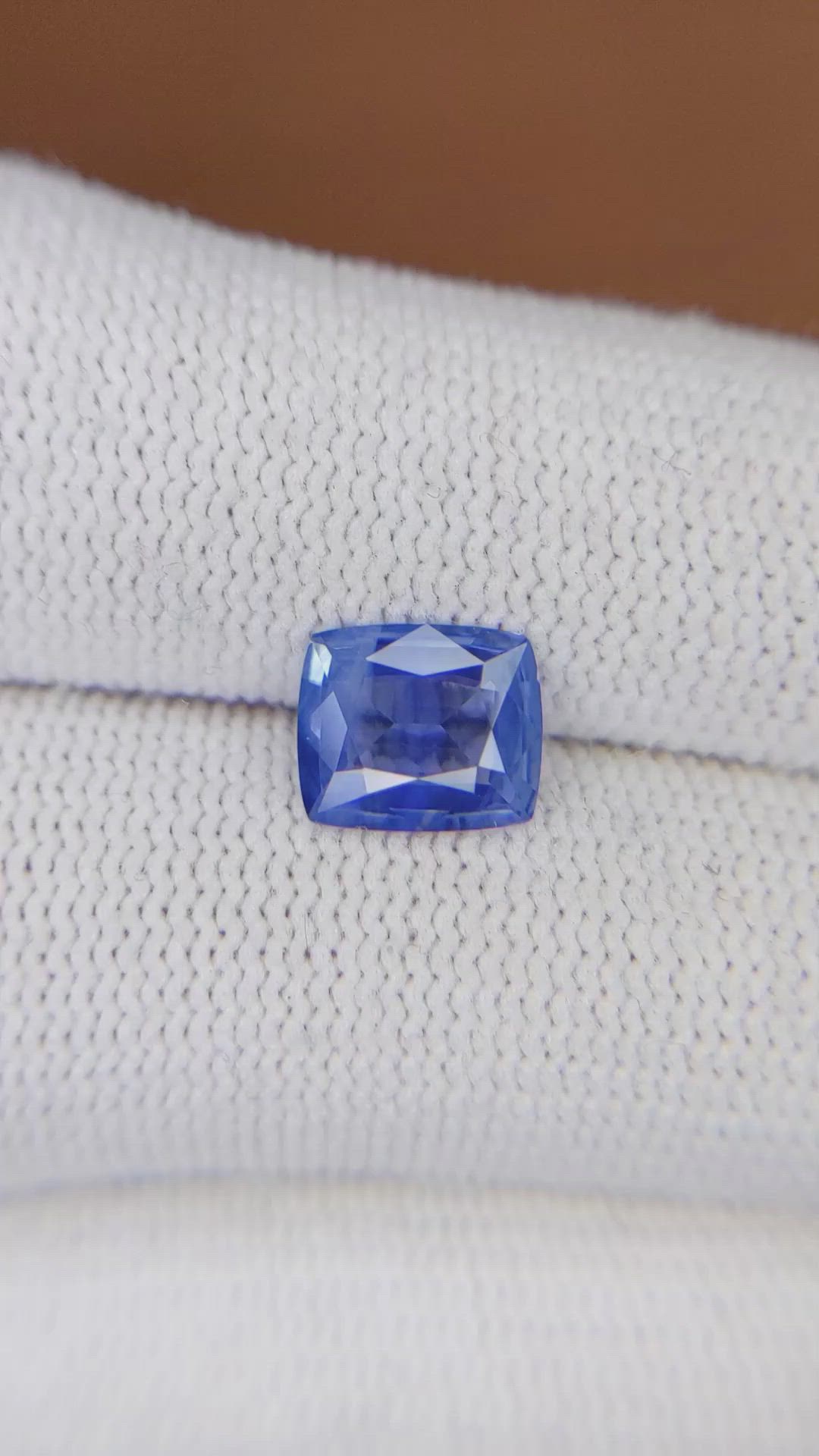 1.60 Ct. Blue Sapphire from Ceylon (Sri Lanka) Size Video