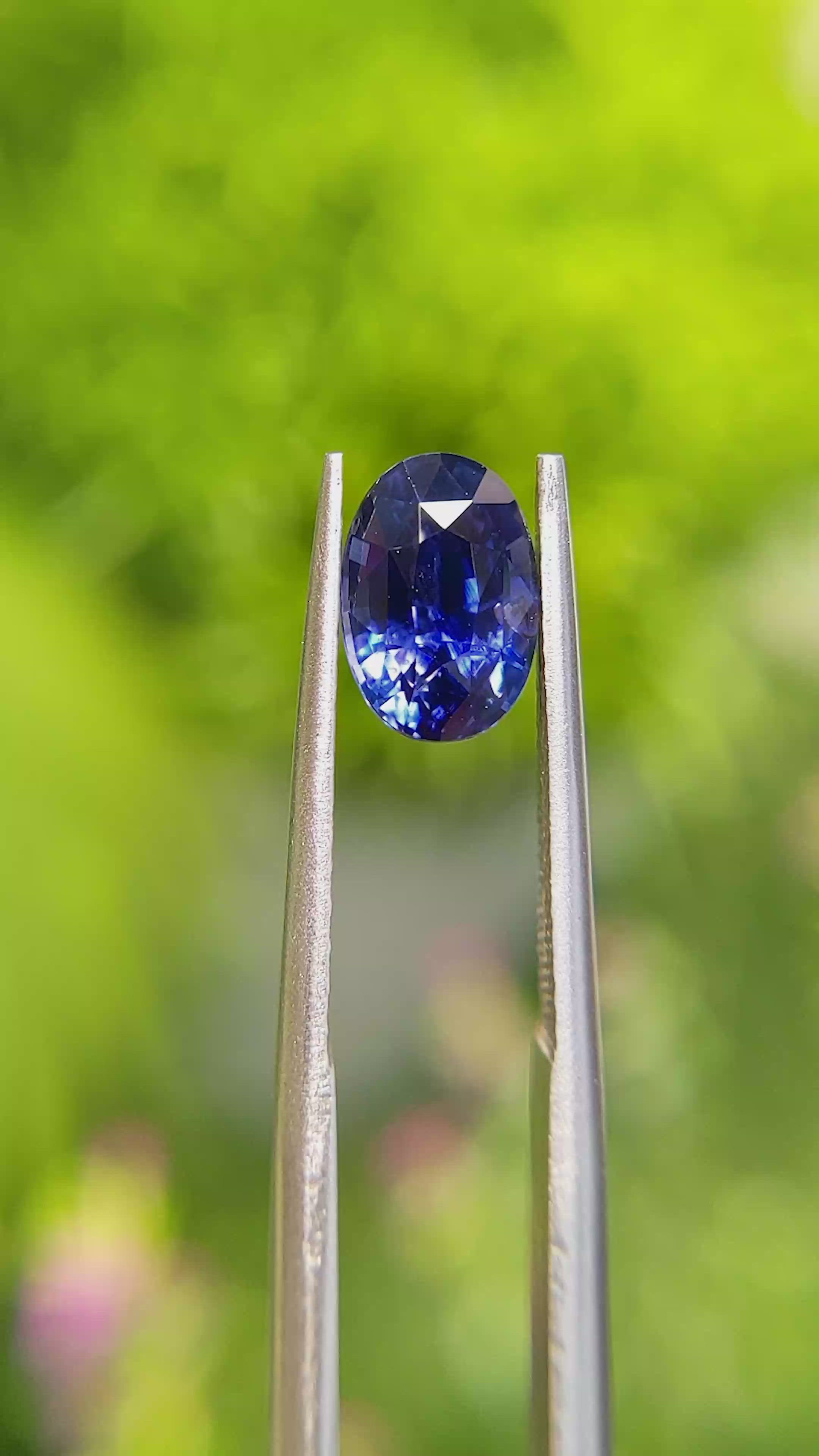2.05 Ct. Blue Sapphire from Ceylon (Sri Lanka) Size Video