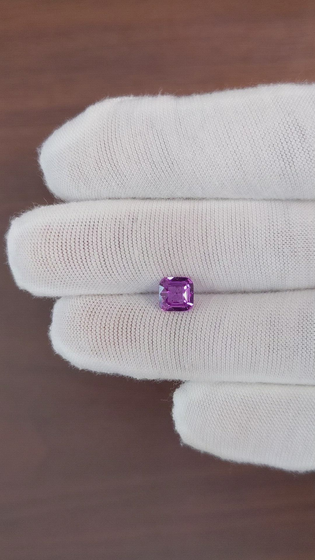 1.19 Ct. Purple Sapphire from Ceylon (Sri Lanka) Size Video