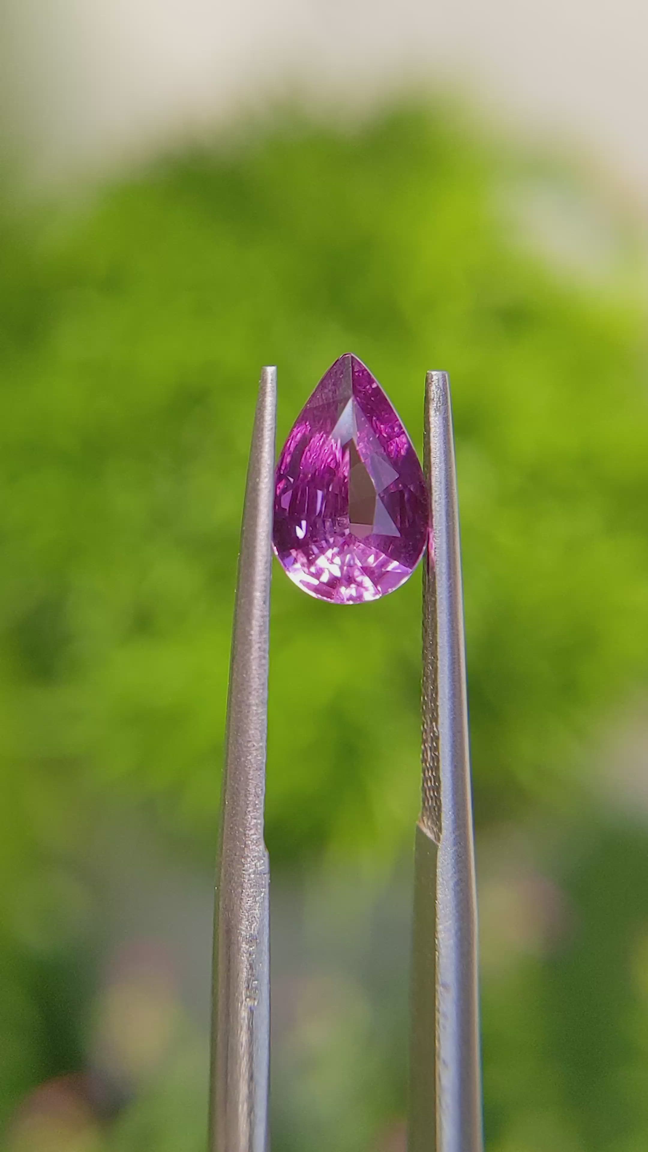 1.41 Ct. Purplish Pink Sapphire from Ceylon (Sri Lanka) Size Video