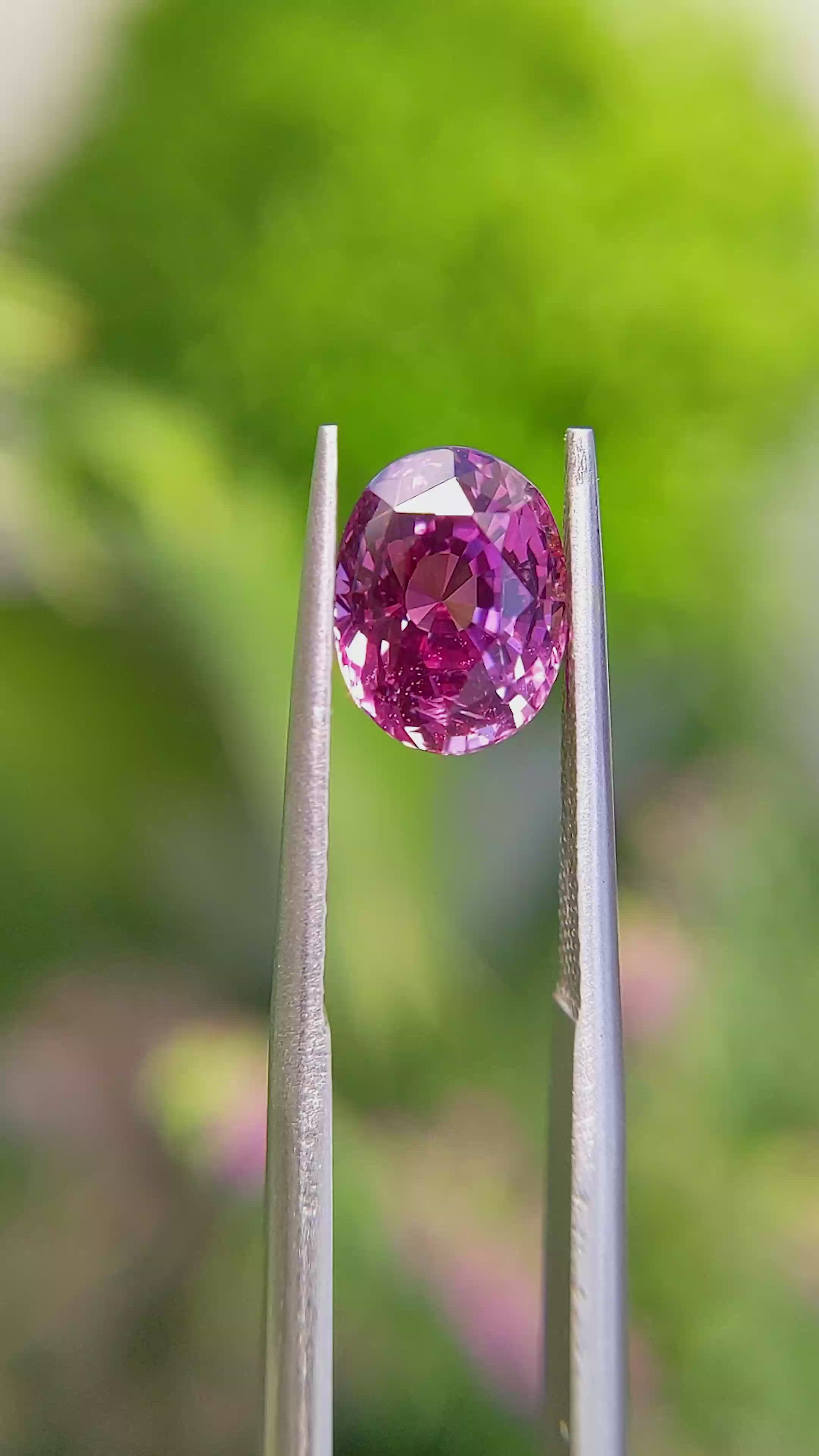 3.40 Ct. Pink Sapphire from Ceylon (Sri Lanka) Size Video