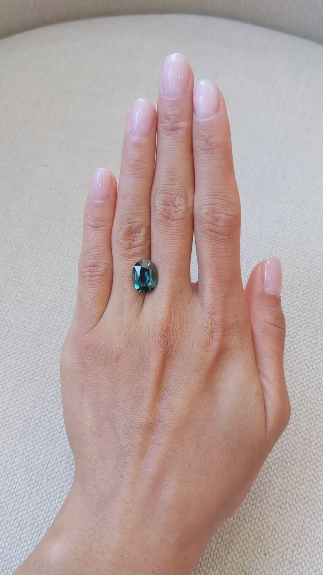 5.59 Ct. Green Sapphire from Madagascar Size Video