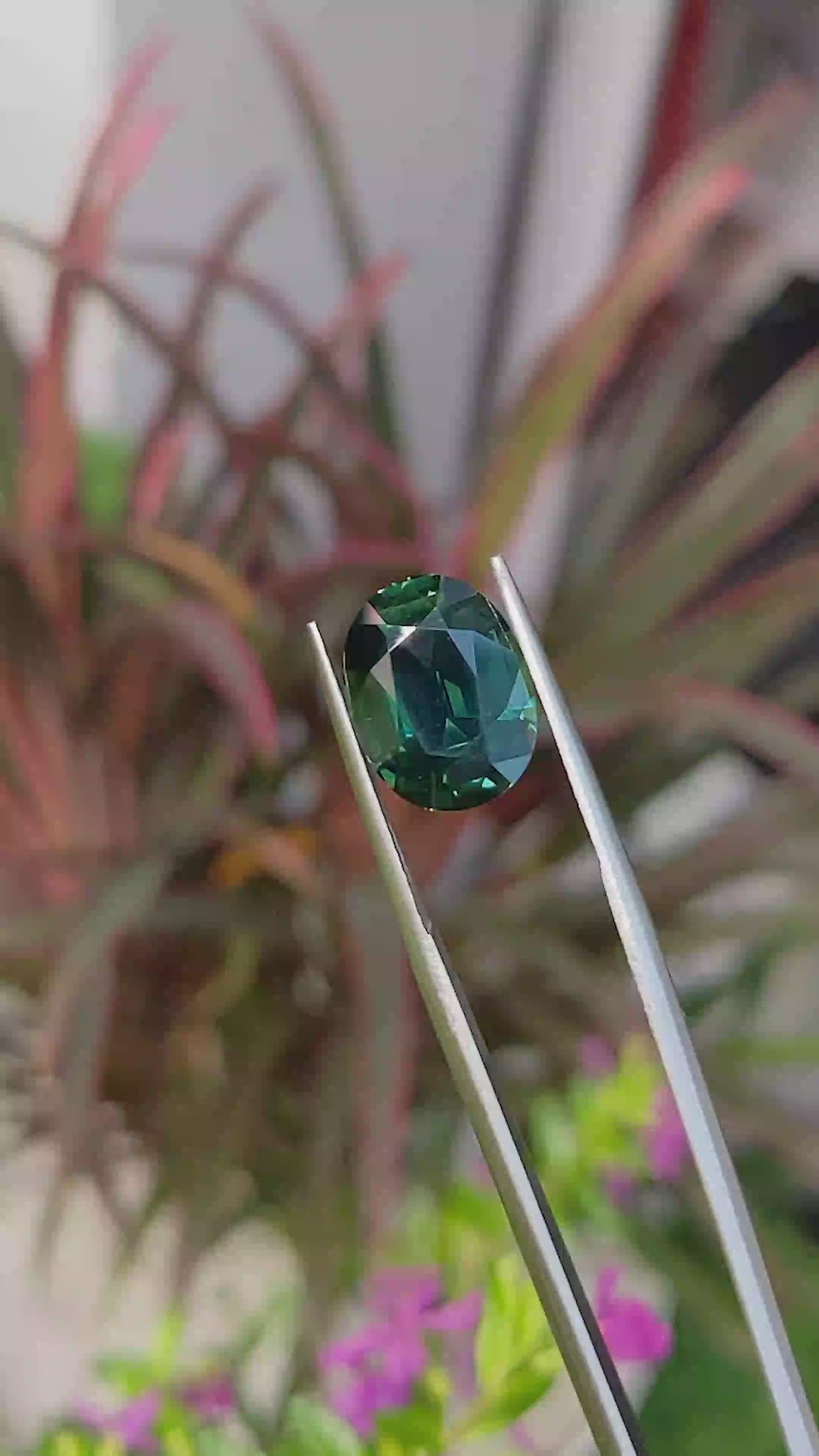 5.59 Ct. Green Sapphire from Madagascar Size Video