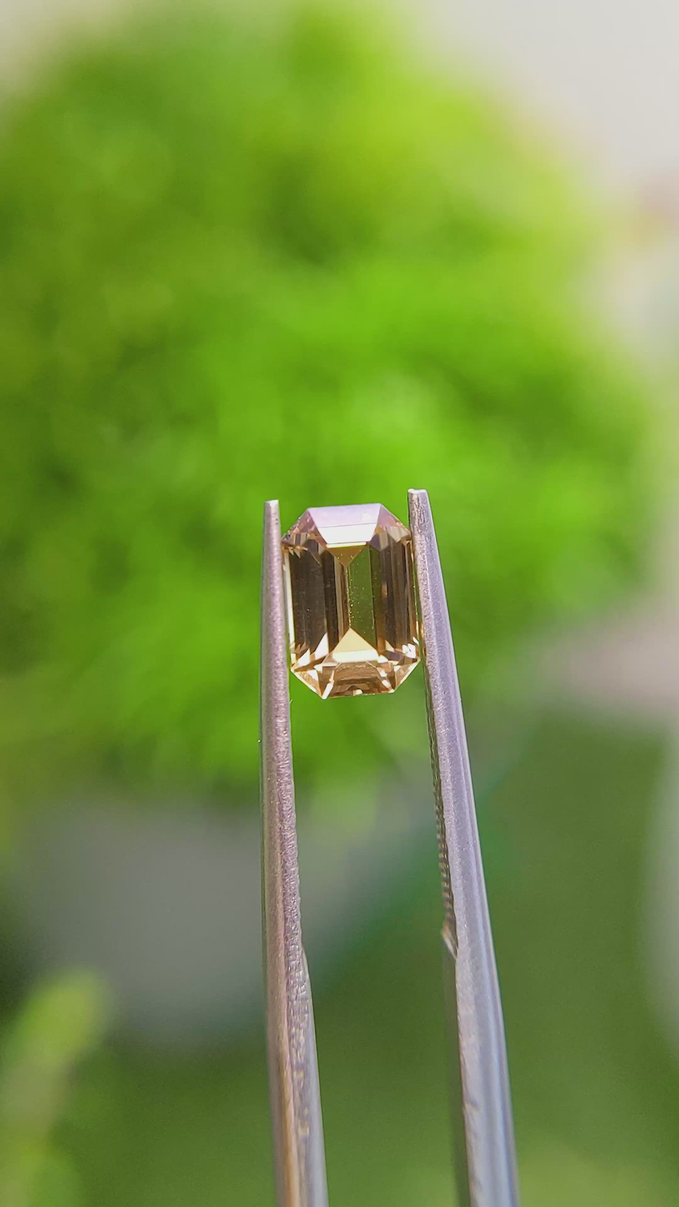 1.36 Ct. Yellowish Brown Sapphire from Madagascar Size Video