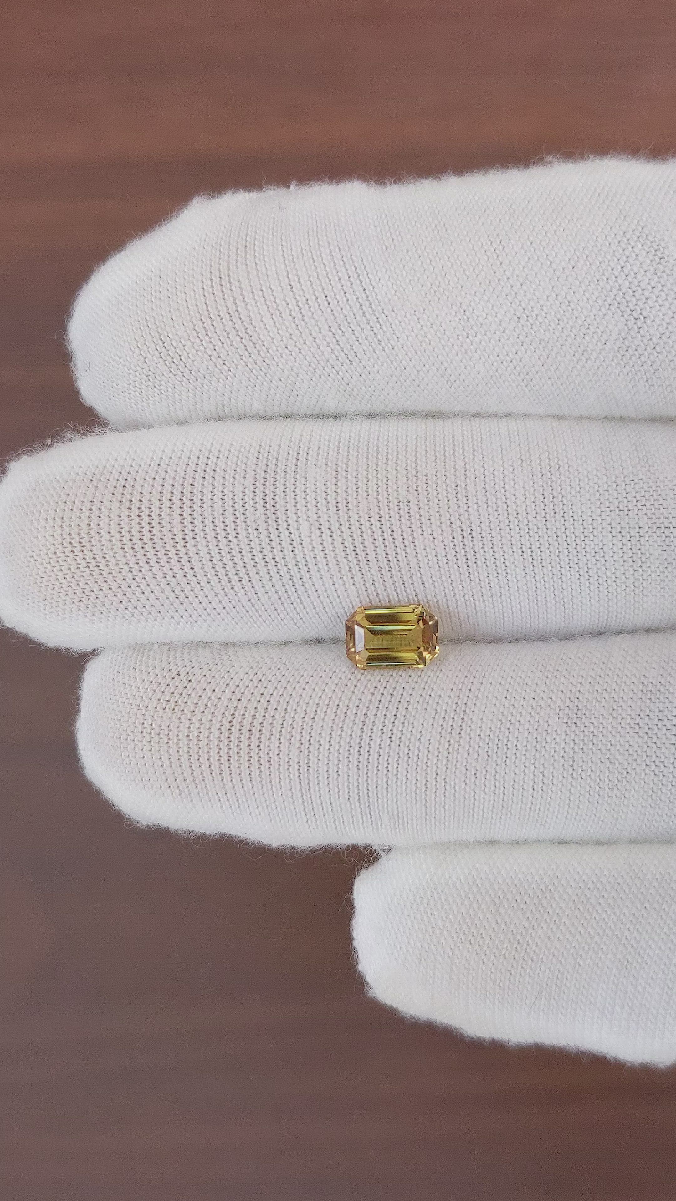 1.36 Ct. Yellowish Brown Sapphire from Madagascar Size Video