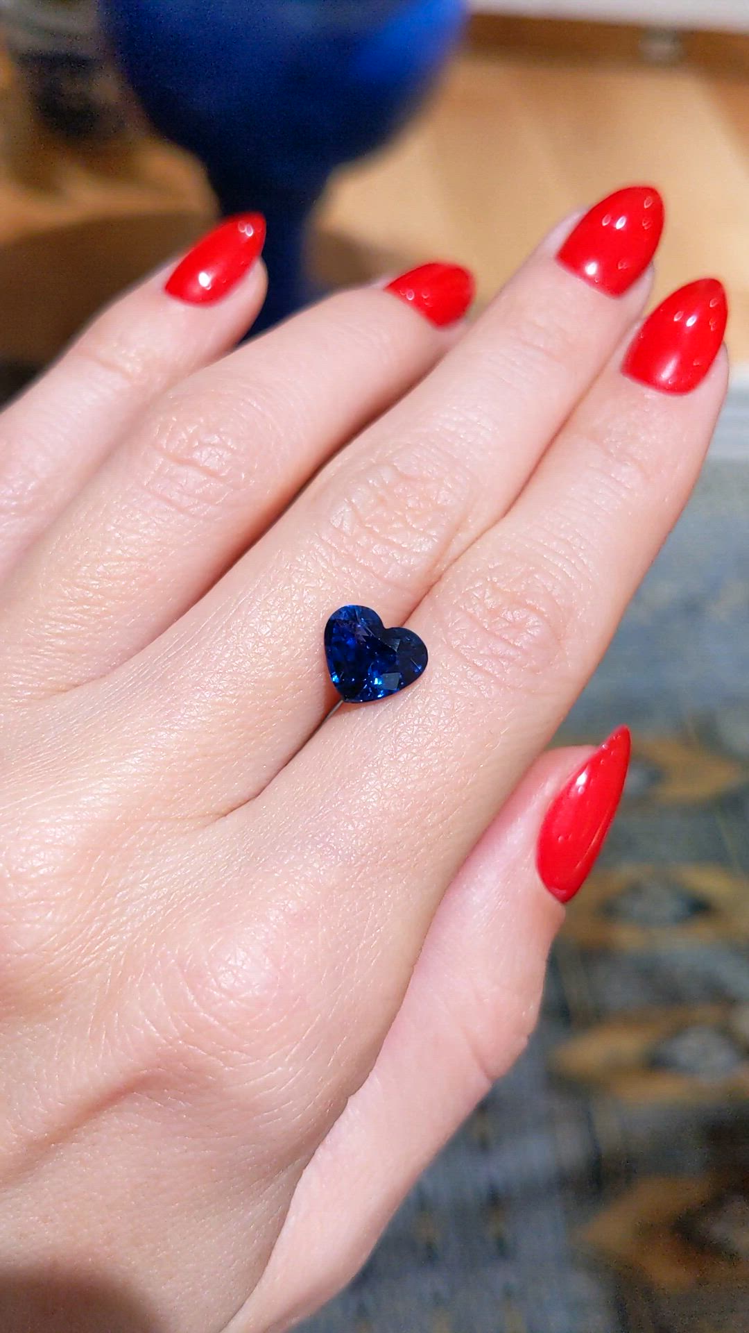 2.94 Ct. Blue Sapphire from Ceylon (Sri Lanka) Size Video