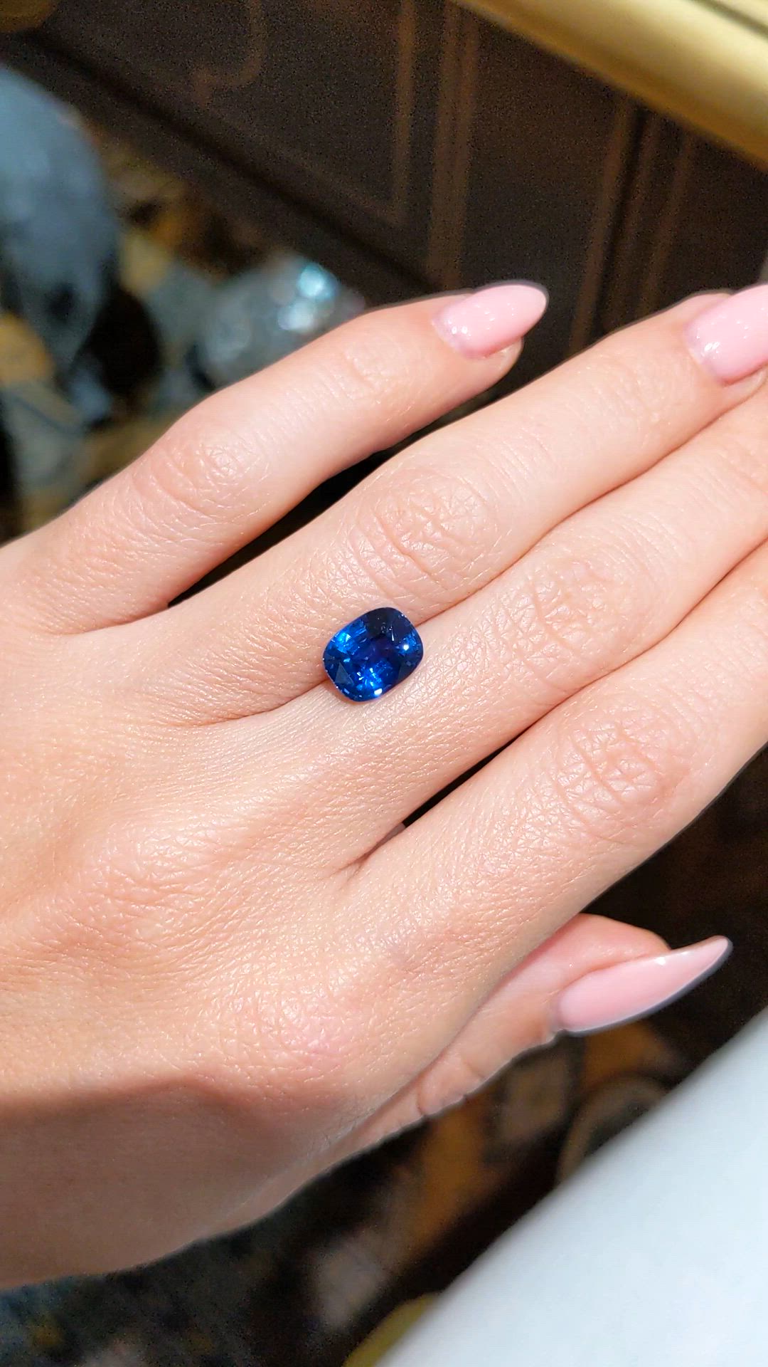 3.08 Ct. Blue Sapphire from Ceylon (Sri Lanka) Size Video