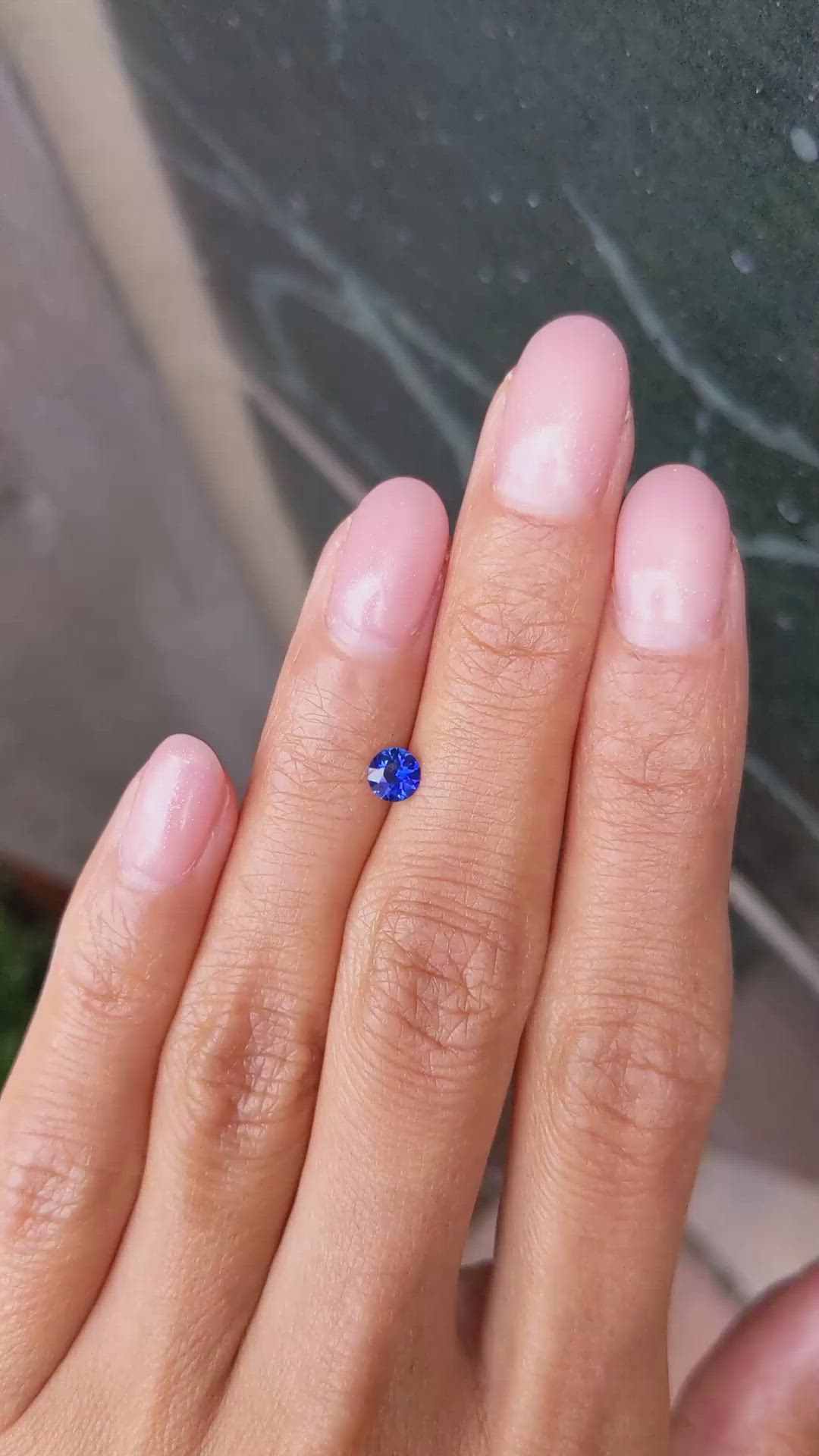 0.34 Ct. Blue Sapphire from Ceylon (Sri Lanka) Size Video
