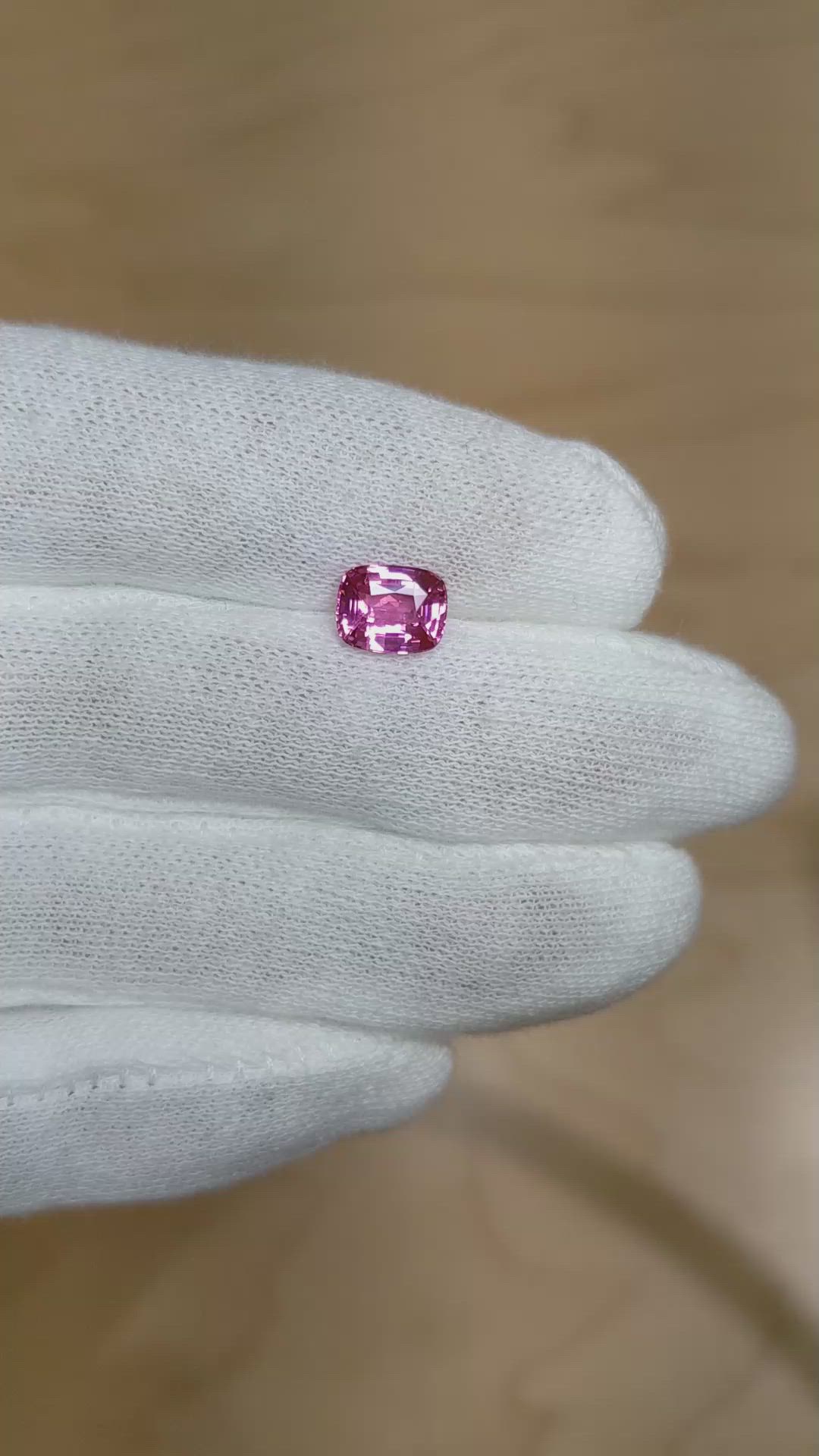 1.65 Ct. Pink Sapphire from Ceylon (Sri Lanka) Size Video