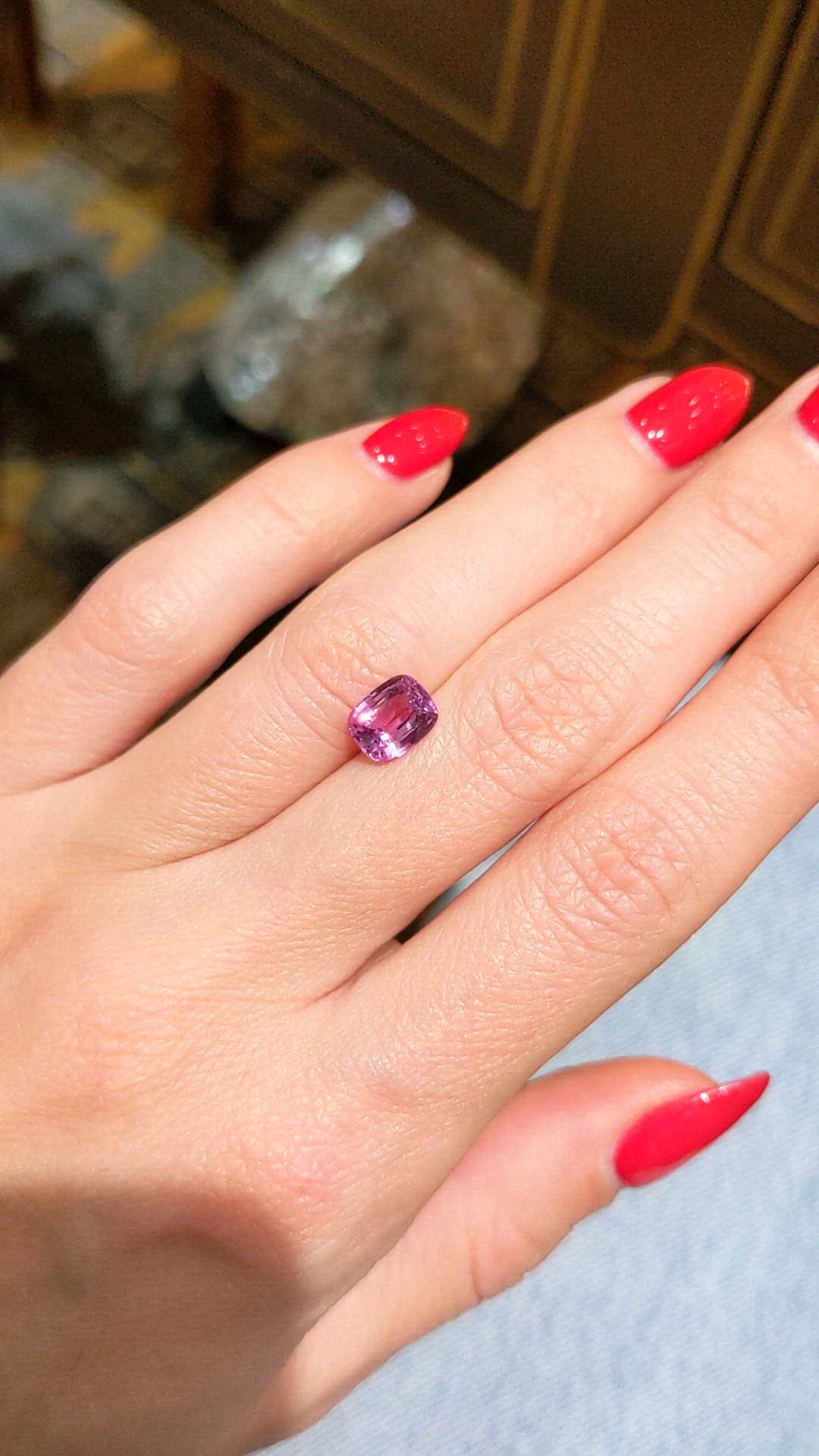 1.65 Ct. Pink Sapphire from Ceylon (Sri Lanka) Size Video