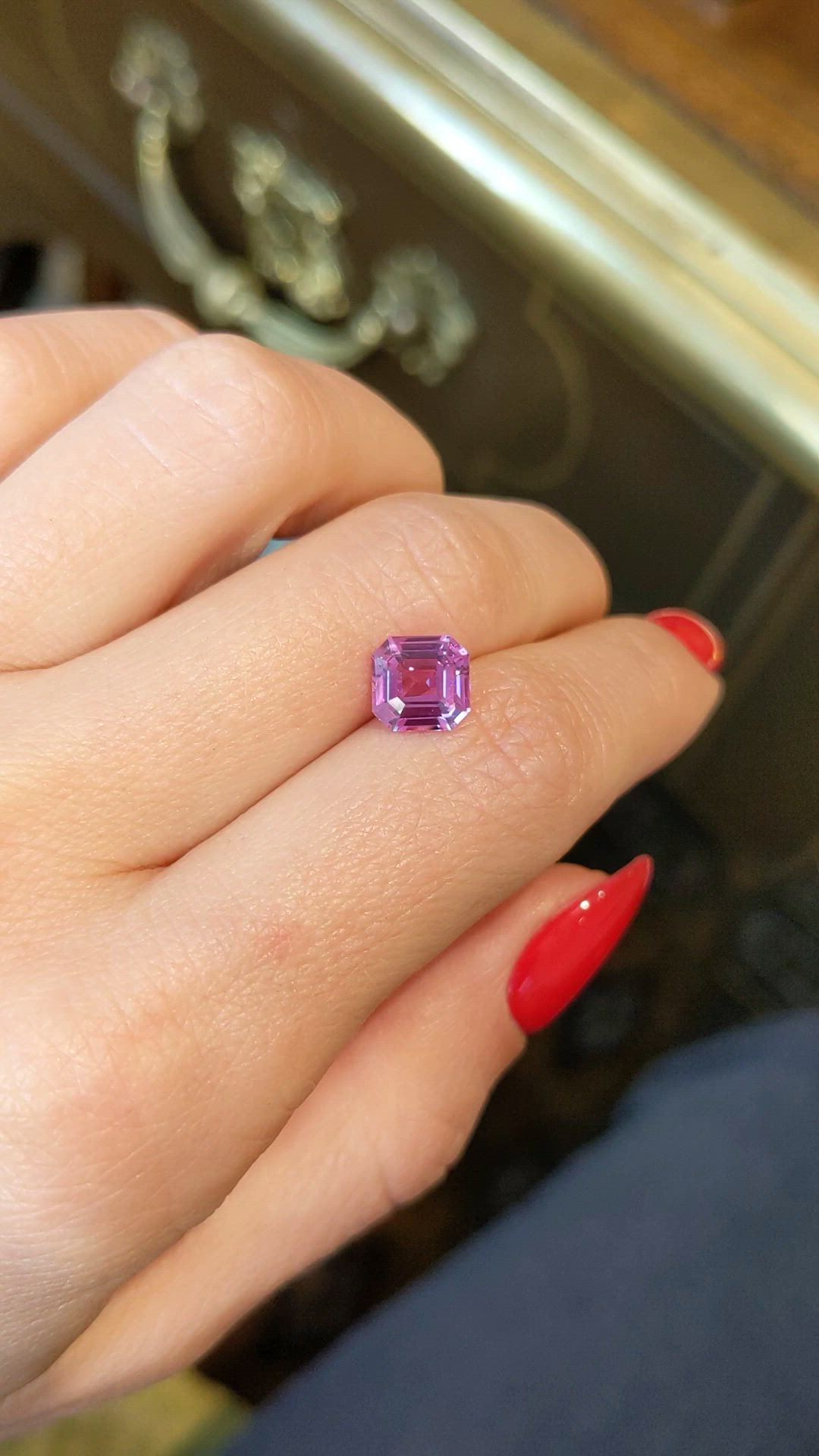 2.10 Ct. Pink Sapphire from Ceylon (Sri Lanka) Size Video
