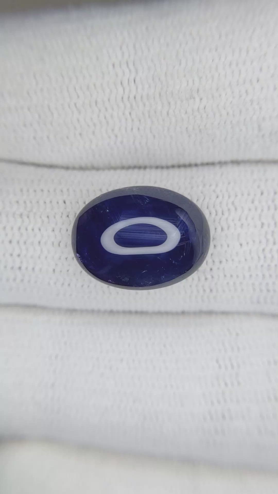 7.64 Ct. Blue Cabochon Sapphire from Burma (Myanmar) Size Video